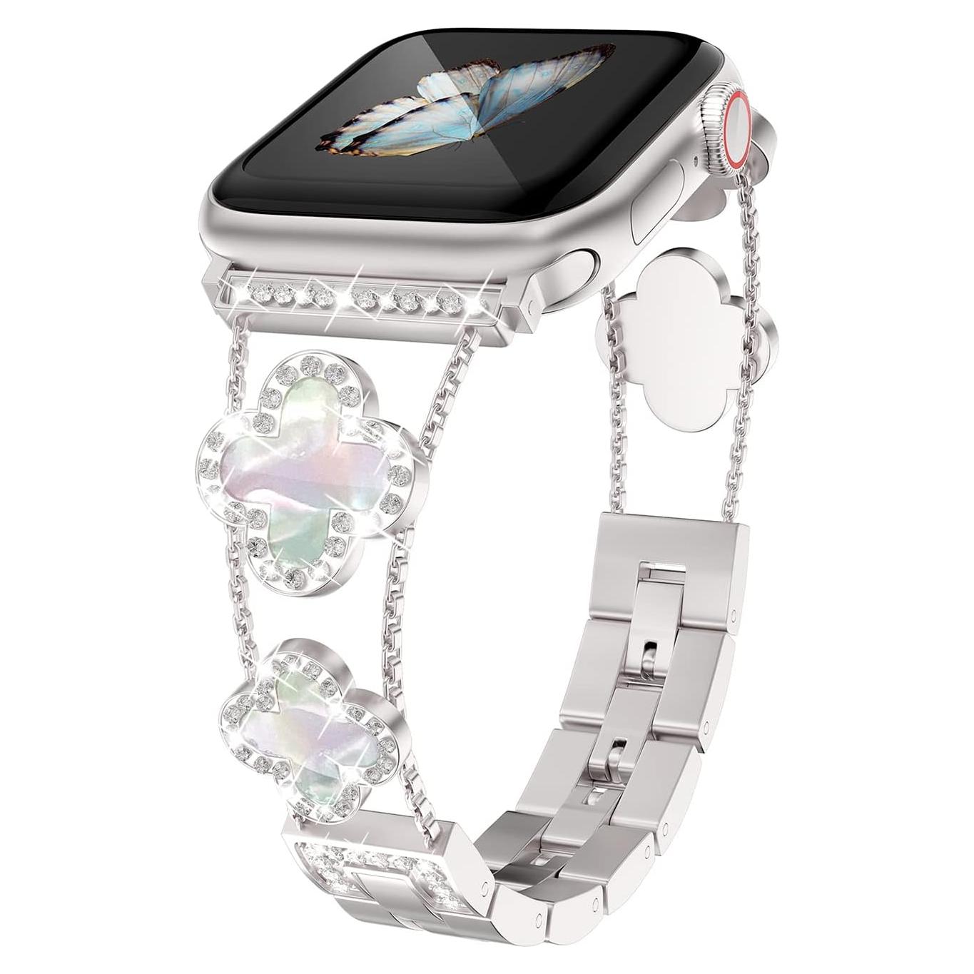 Banda de Metal con Diamantes para Apple Watch 38-49mm - Elegante