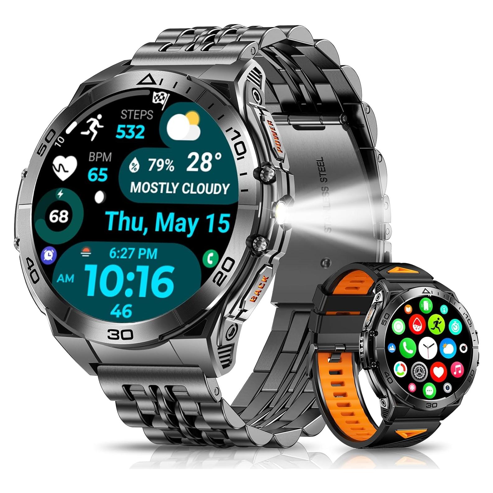 Reloj Inteligente PODOEIL K71 Negro AMOLED 1.6" Bluetooth IP68