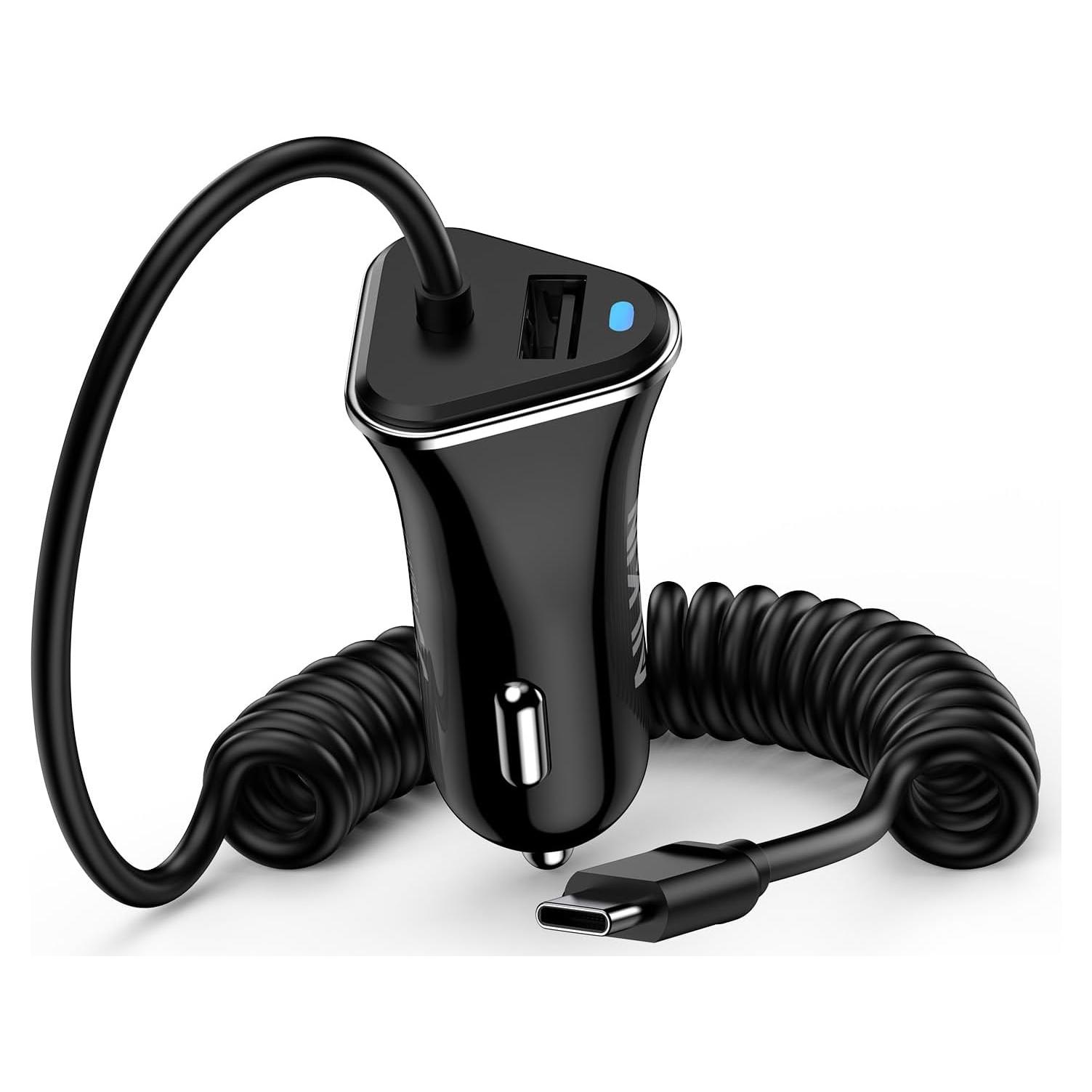 Cargador de coche AILKIN USB C 30W para Samsung Galaxy y iPhone