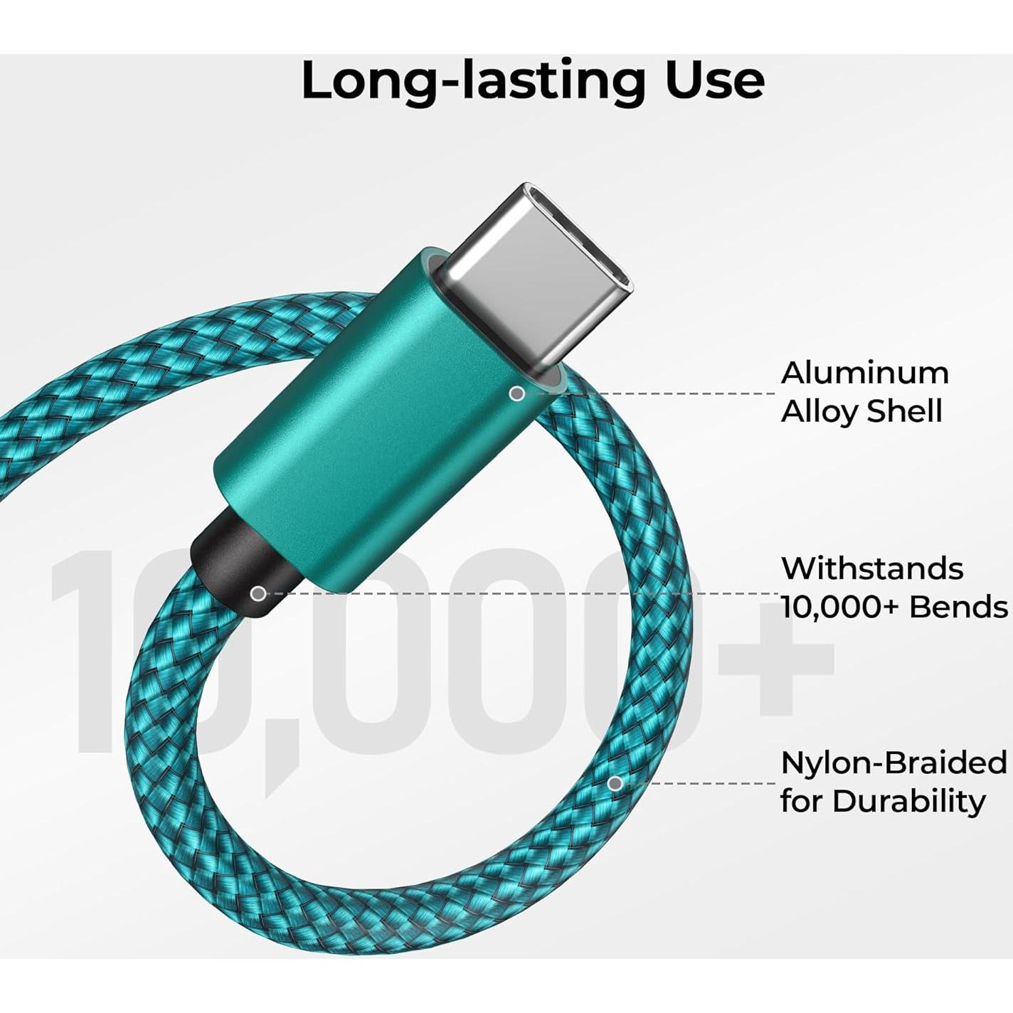 Cable de Carga USB C Basesailor 3 Pack 1/2/3M para iPhone 16 15