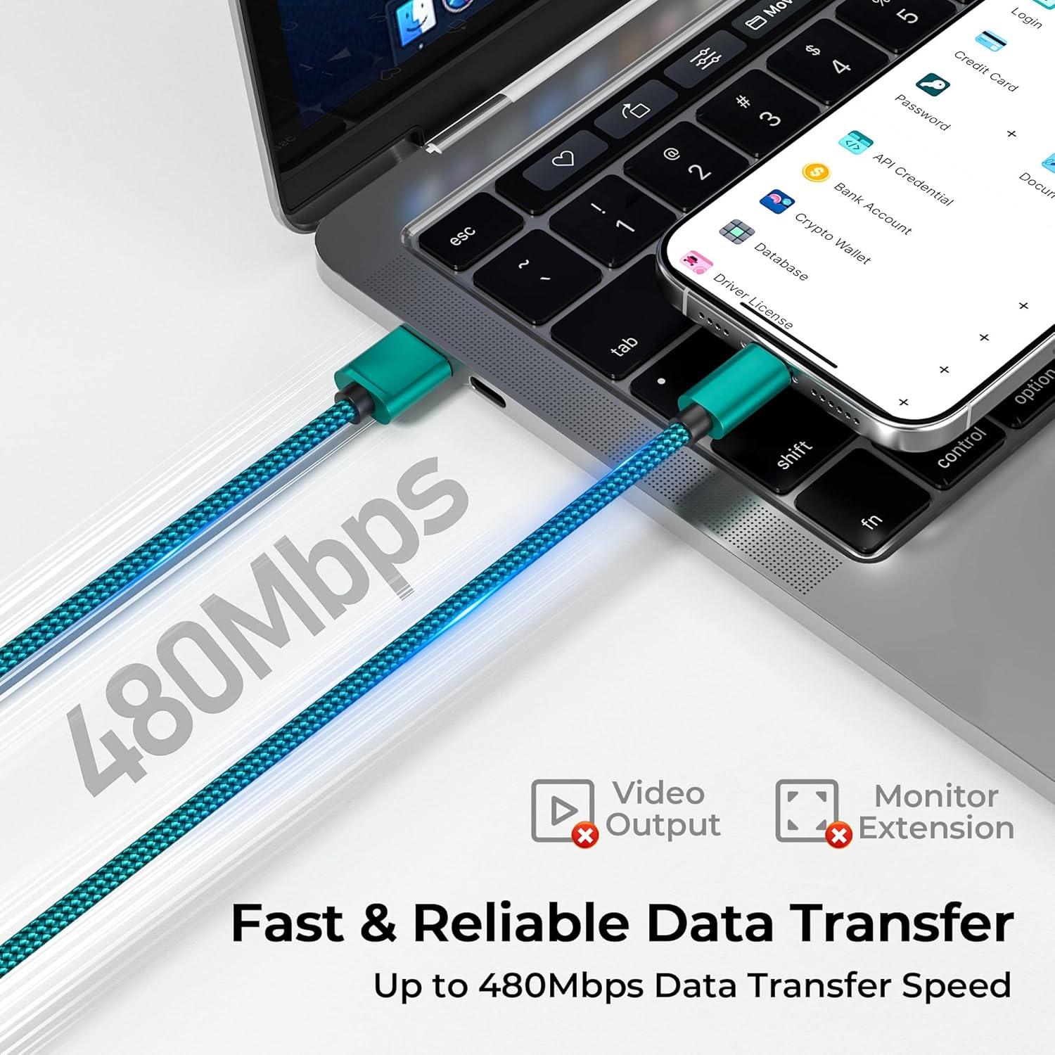 Cable de Carga USB C Basesailor 3 Pack 1/2/3M para iPhone 16 15