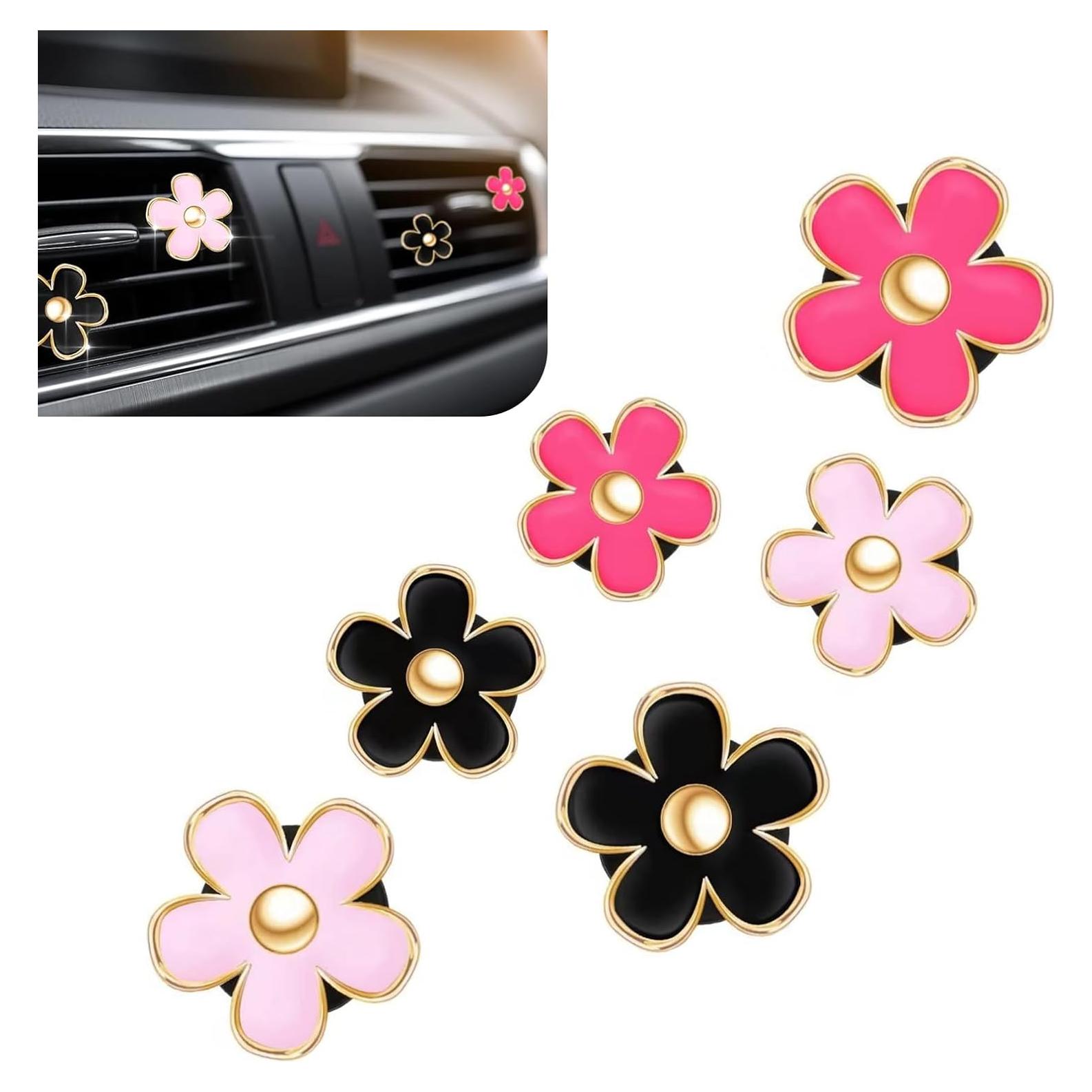 Clip de Ventilación de Aire para Auto Zikefest 6PCS - Flores Coloridas