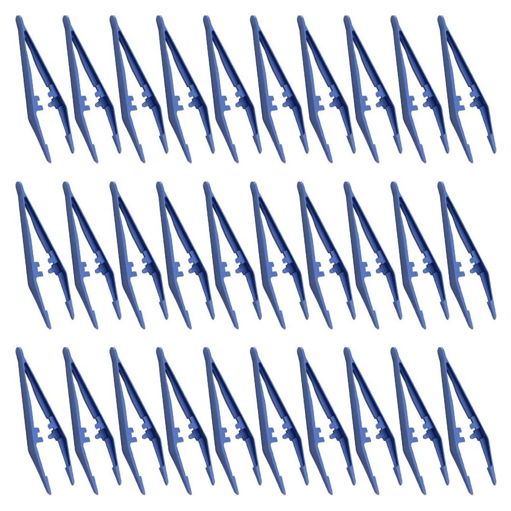 30 Pinzas Desechables BLLNDX 13cm Azul para Manualidades y Primeros Auxilios