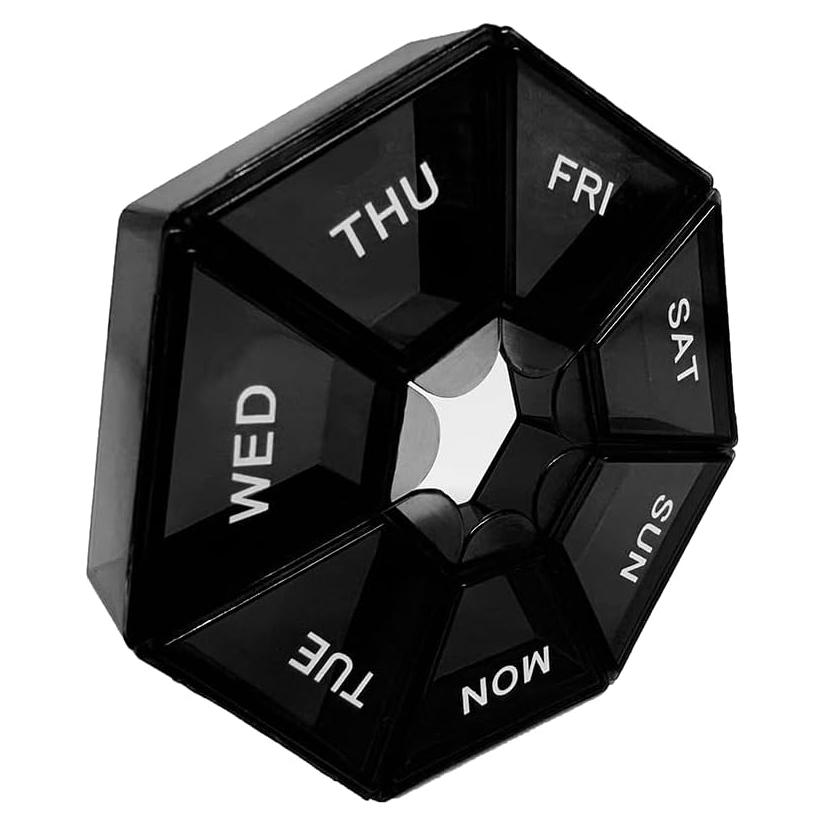 Organizador de Pastillas Diarias LIEBCTRL Negro 7 Días