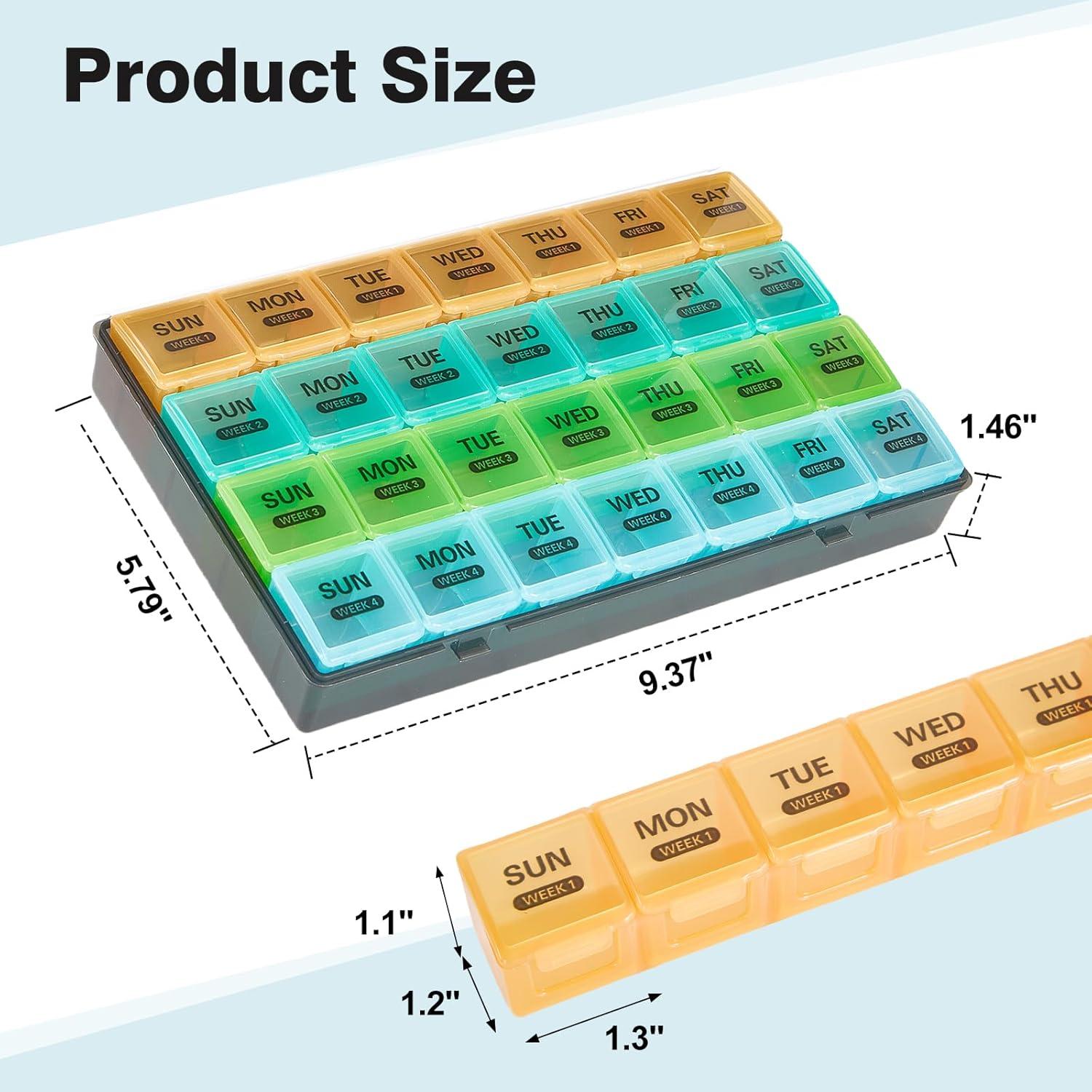Organizador de Pastillas Mensual Surfand 28 Días 4 Tiempos