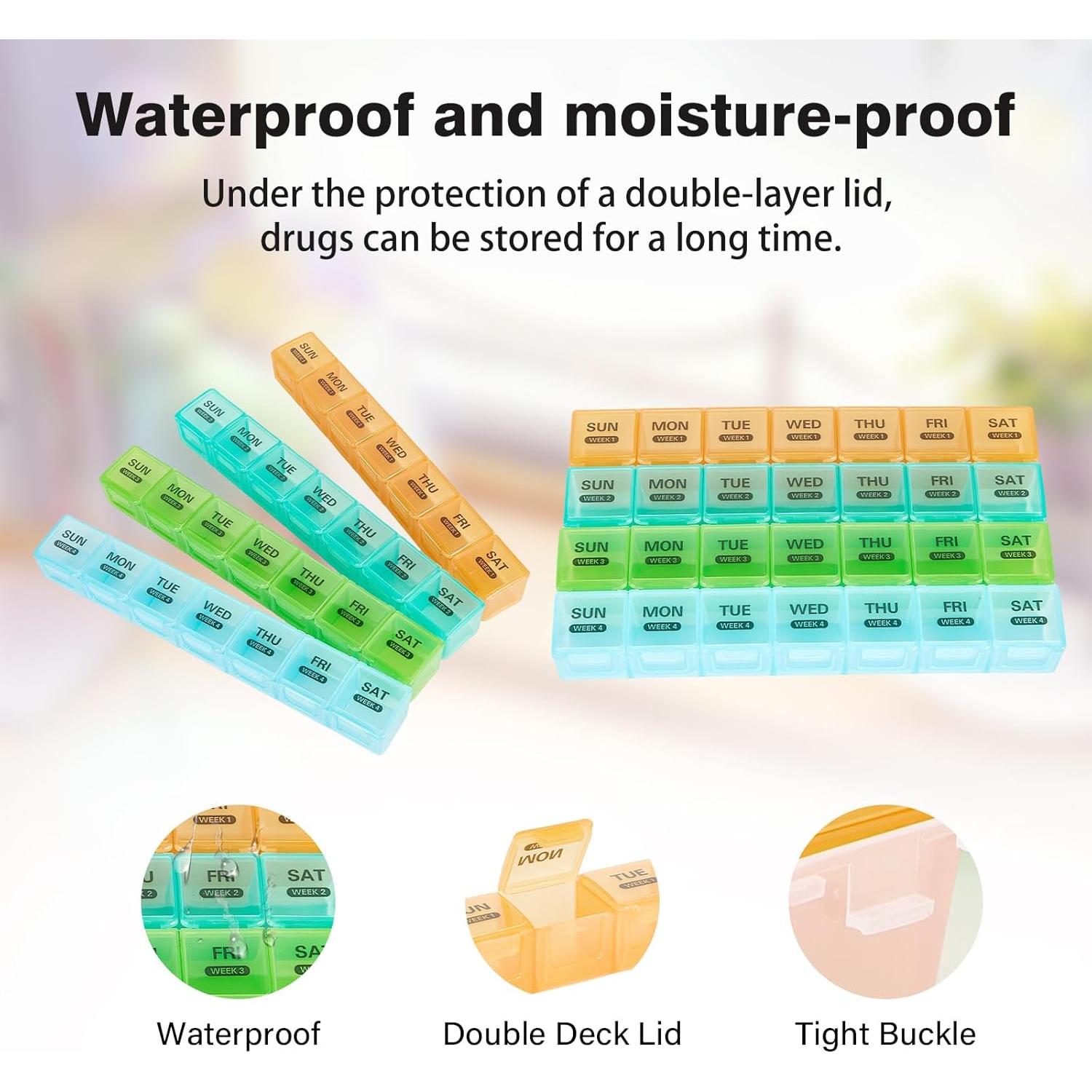 Organizador de Pastillas Mensual Surfand 28 Días 4 Tiempos