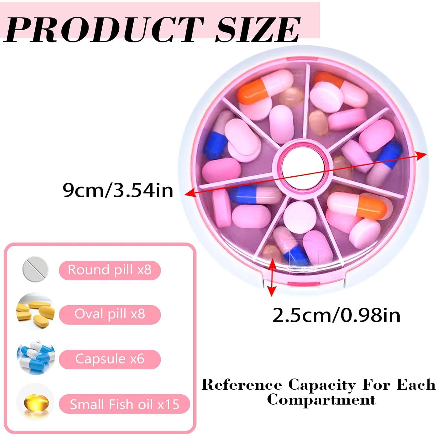 Organizador de Pastillas Giratorio INVODA Rosa 9cm Compacto