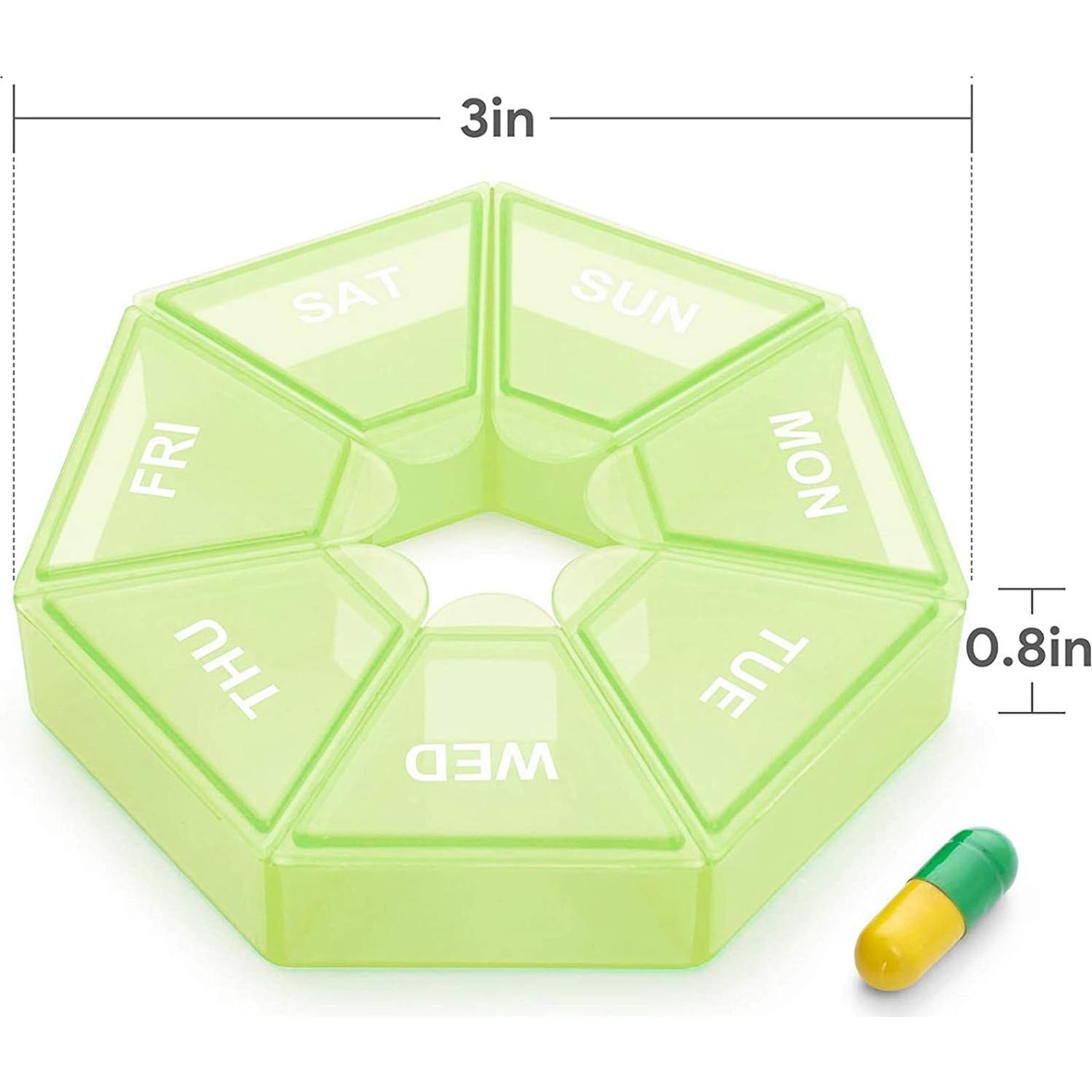 Organizador de Pastillas Semanal INVODA Verde 2PCS Grande