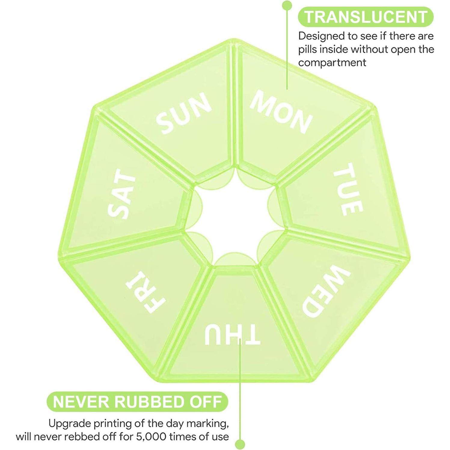 Organizador de Pastillas Semanal INVODA Verde 2PCS Grande