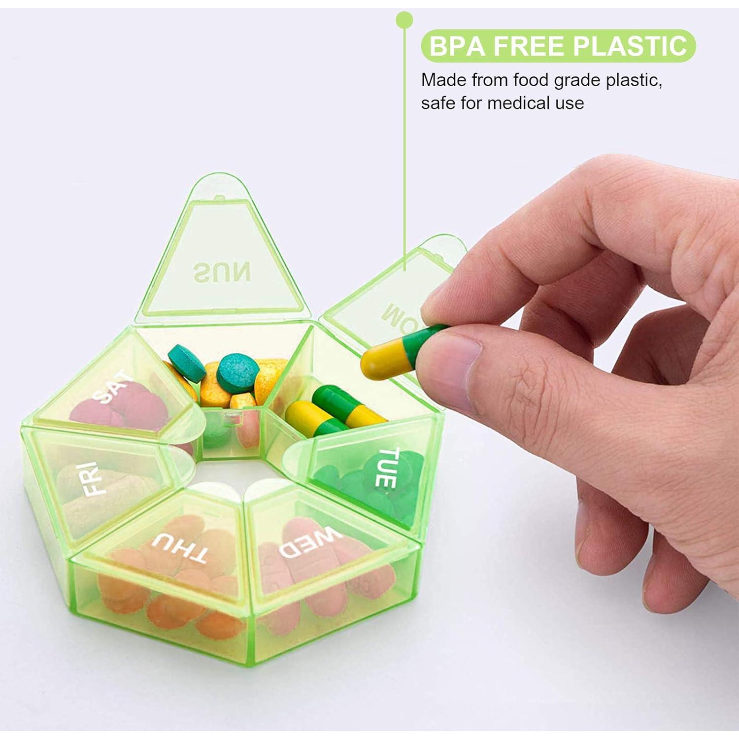 Organizador de Pastillas Semanal INVODA Verde 2PCS Grande