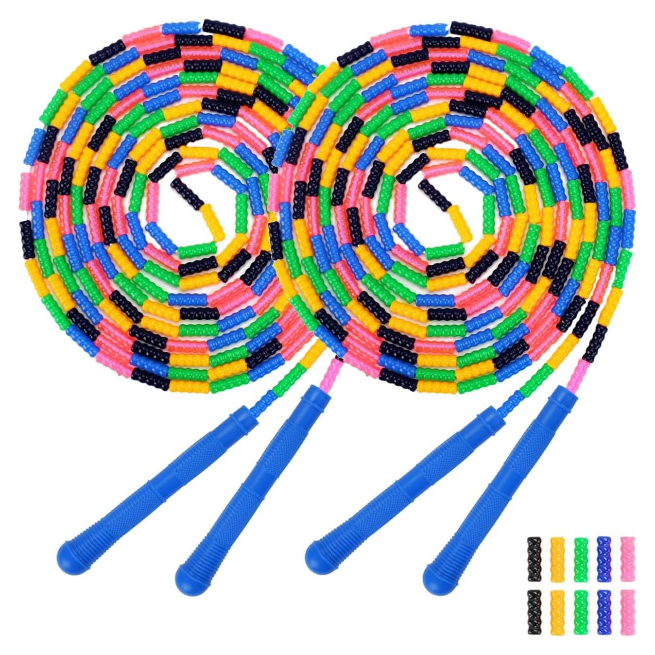 Cuerda de Salto Ajustable ACEONE 4.98 m 2 Paquetes Azul