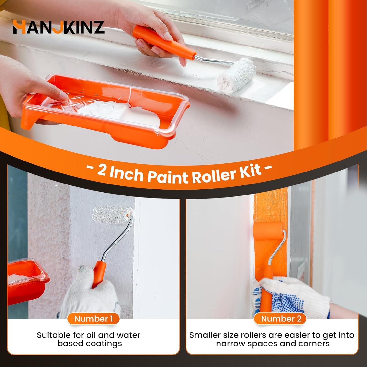 Kit de Rodillo de Pintura 2" HANJKINZ 19 Piezas Alta Densidad