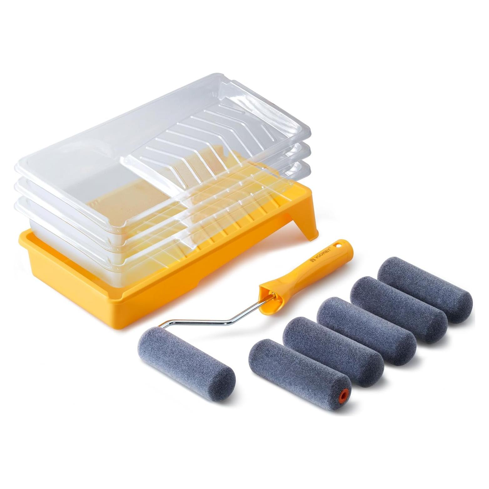 Kit de Rodillo de Pintura Voomey 4" con Bandeja y Marco