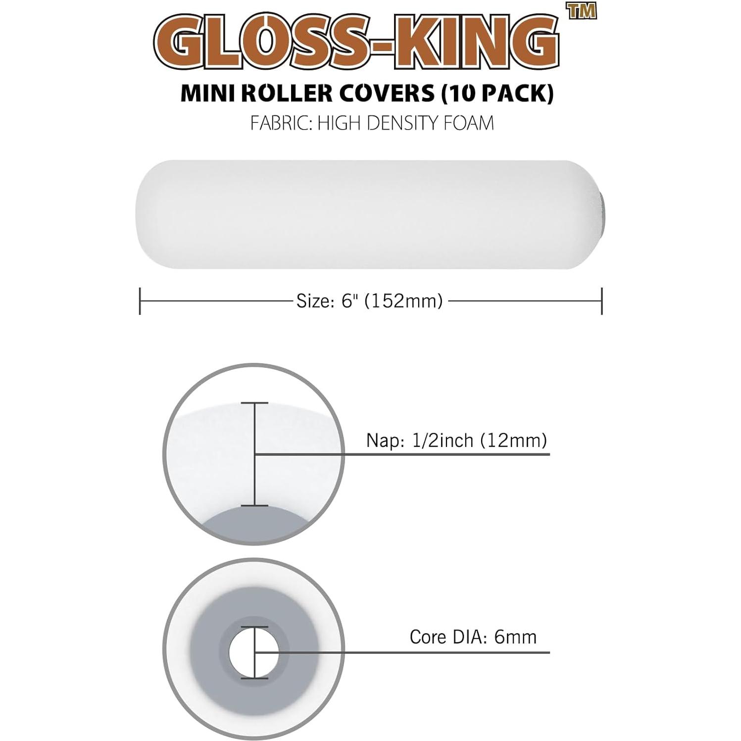 Cubiertas de Rodillo de Pintura ROLLINGDOG 15.24 cm - 10 Piezas