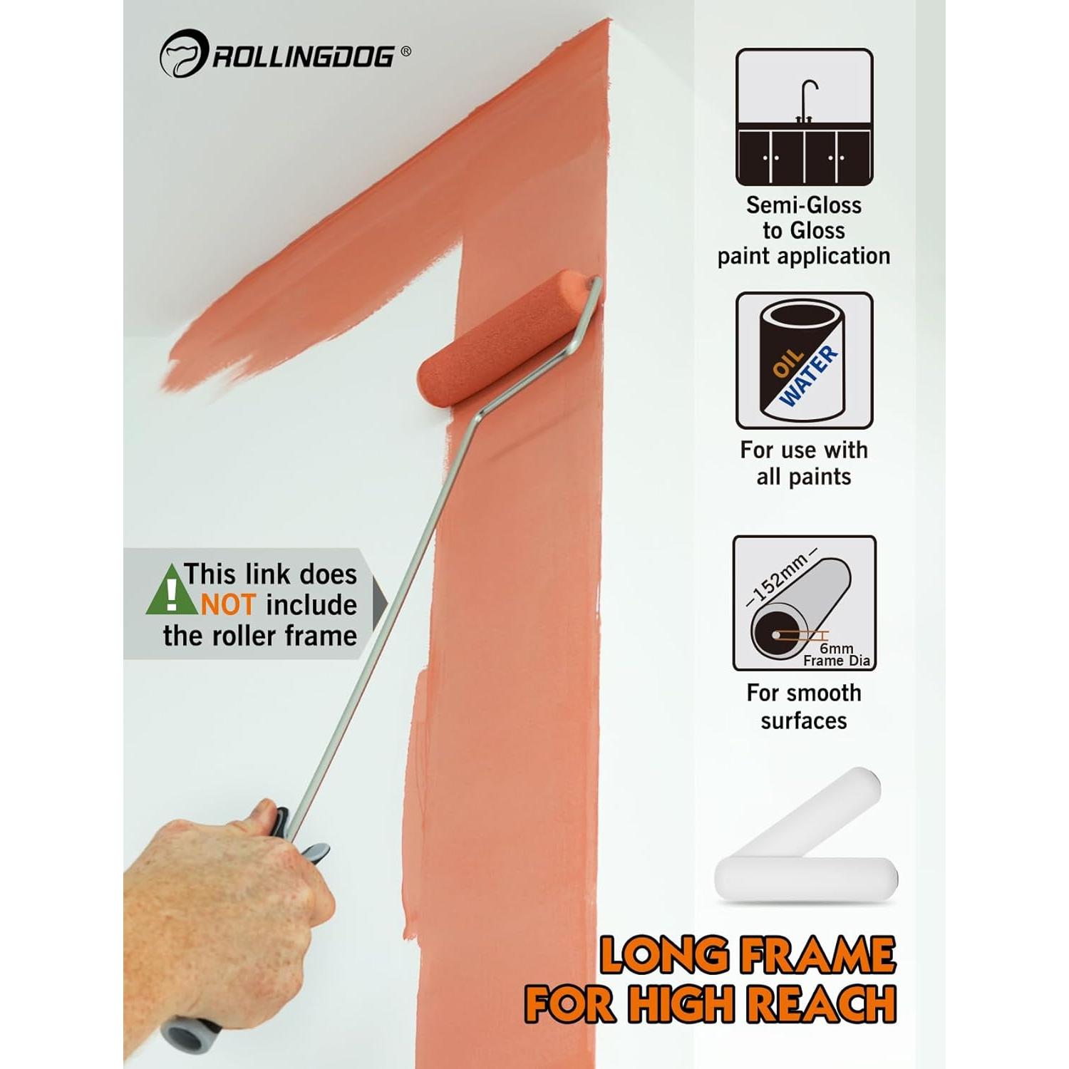 Cubiertas de Rodillo de Pintura ROLLINGDOG 15.24 cm - 10 Piezas