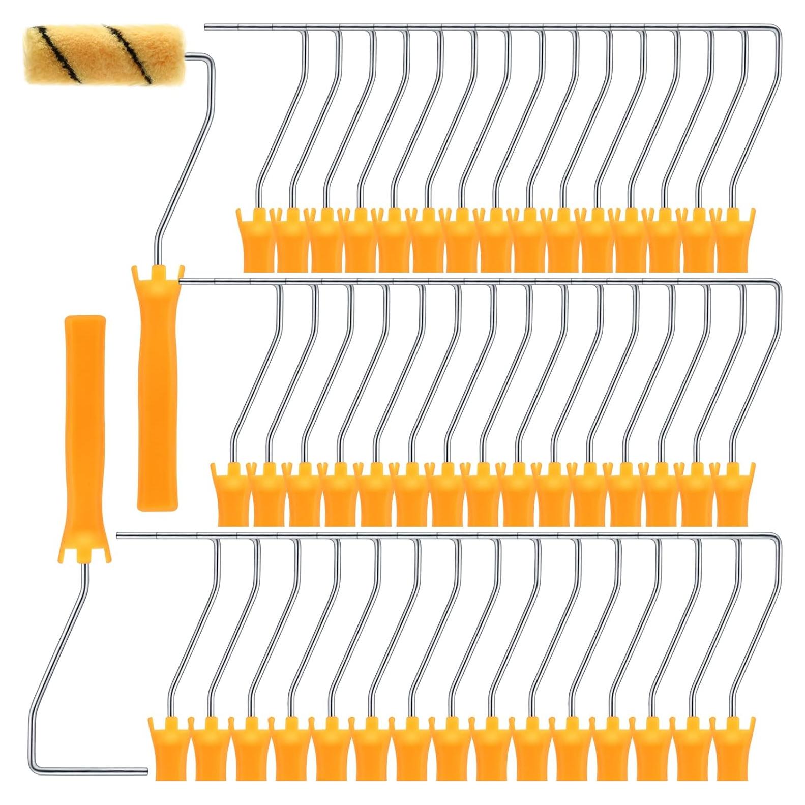 48 Marcos de Rodillo de Pintura Leumoi 10 cm Amarillo