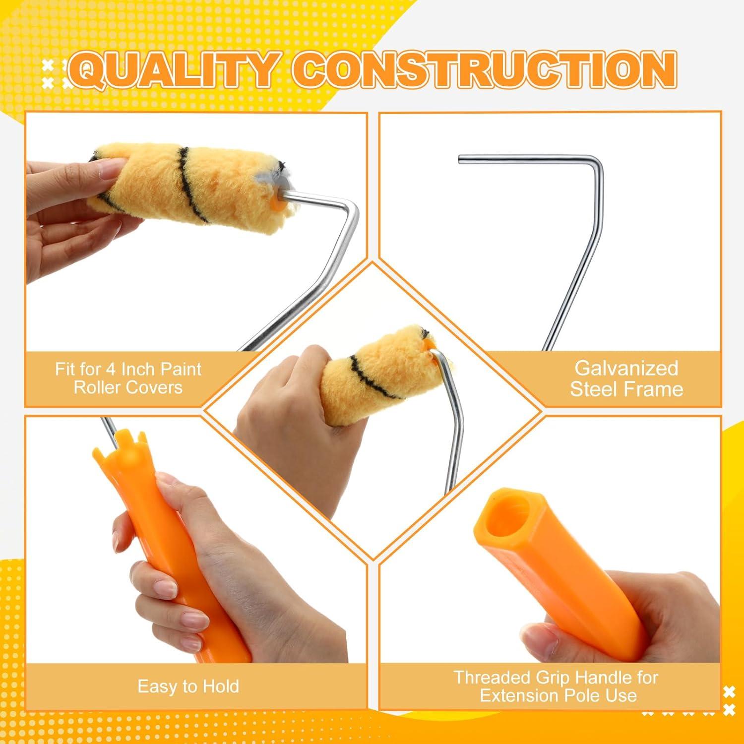 48 Marcos de Rodillo de Pintura Leumoi 10 cm Amarillo