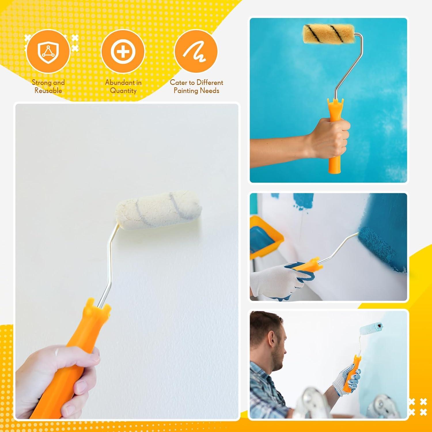 48 Marcos de Rodillo de Pintura Leumoi 10 cm Amarillo