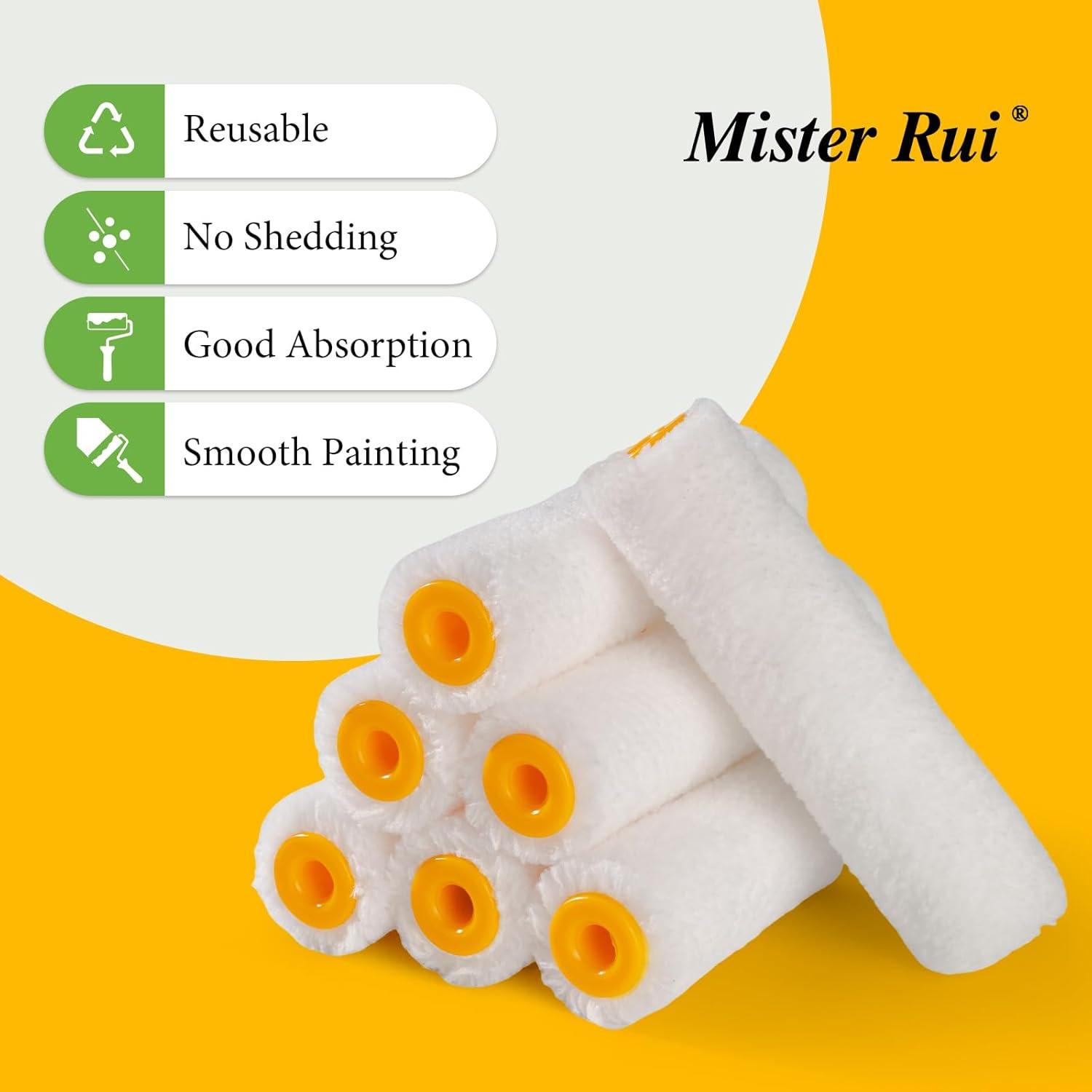 Fundas de Rodillo de Pintura Mister Rui 10 Piezas 4" Microfibra