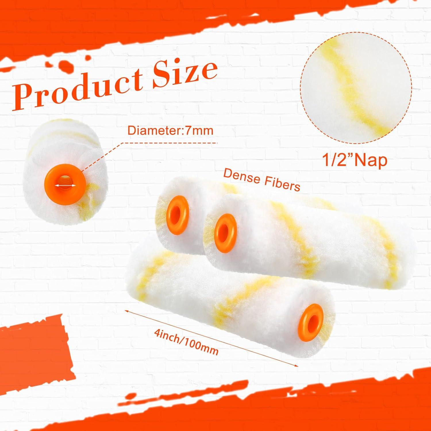 Kit 150 Cubiertas de Rodillo de Pintura 4" Nuogo Microfibra