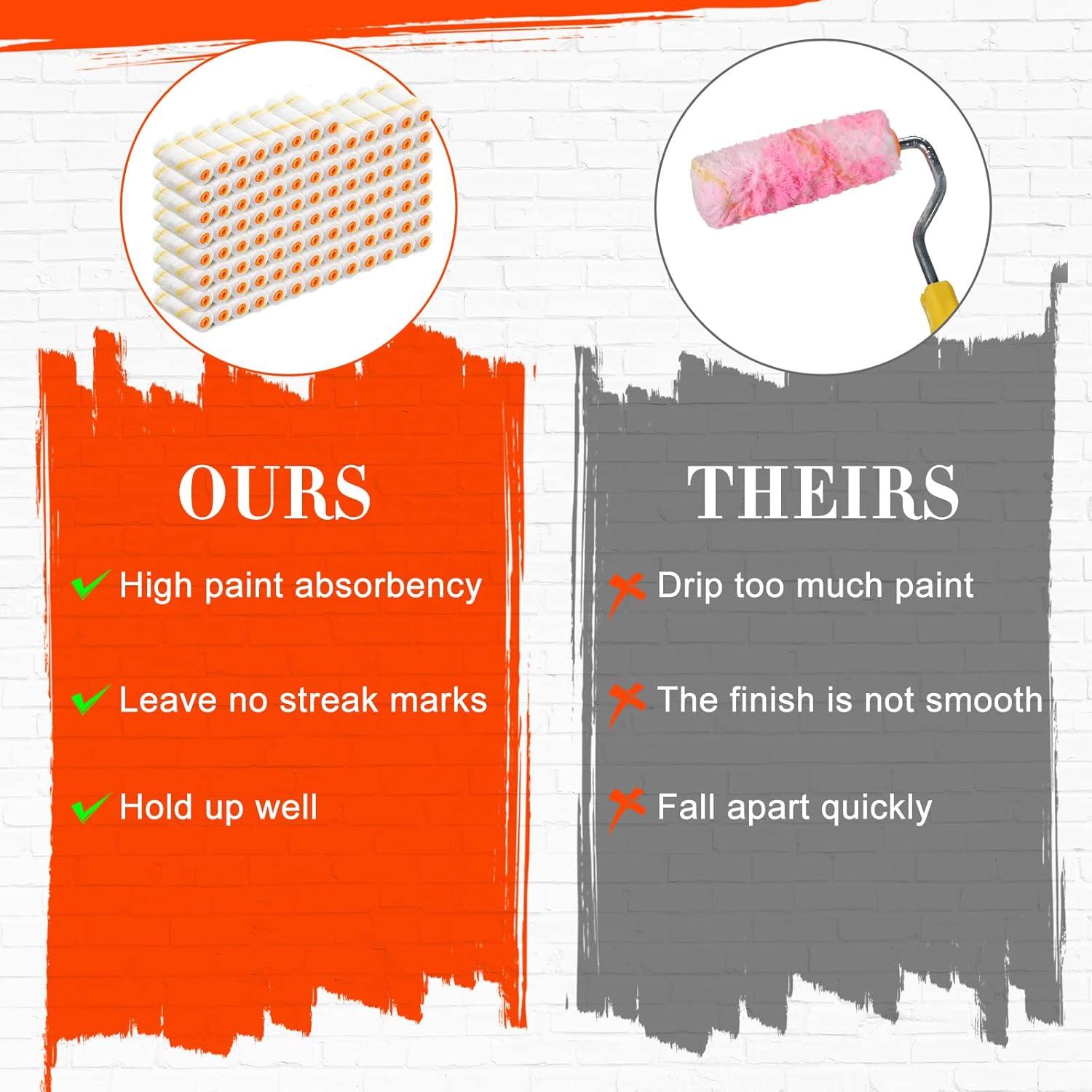 Kit 150 Cubiertas de Rodillo de Pintura 4" Nuogo Microfibra