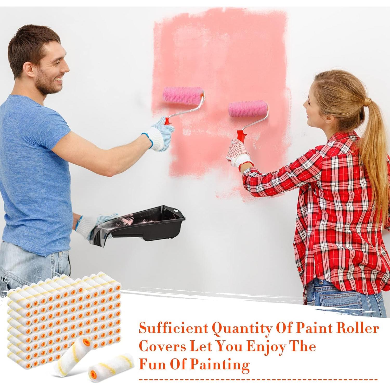 Kit 150 Cubiertas de Rodillo de Pintura 4" Nuogo Microfibra