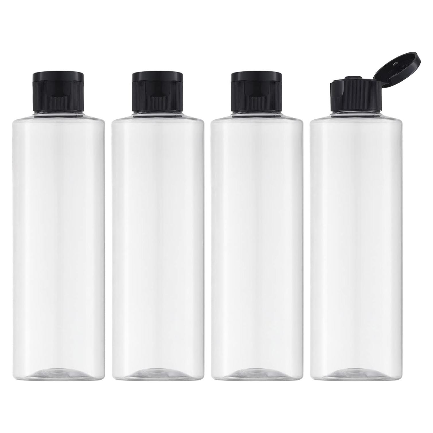 Botellas de Viaje LISAPACK 250ml Transparente 4 Pcs Tapa Abatible