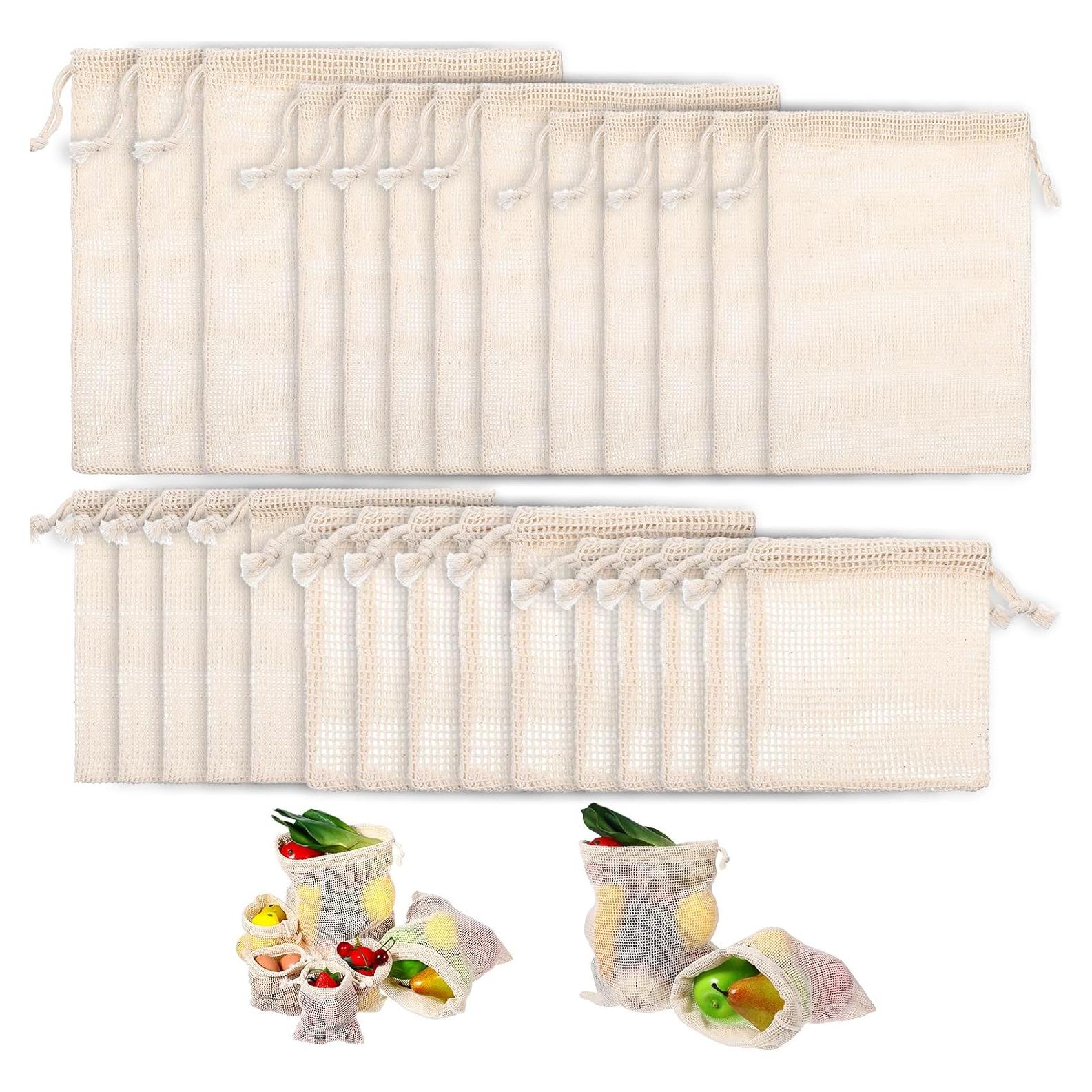 28 Bolsas Reutilizables de Algodón Dimeho para Verduras