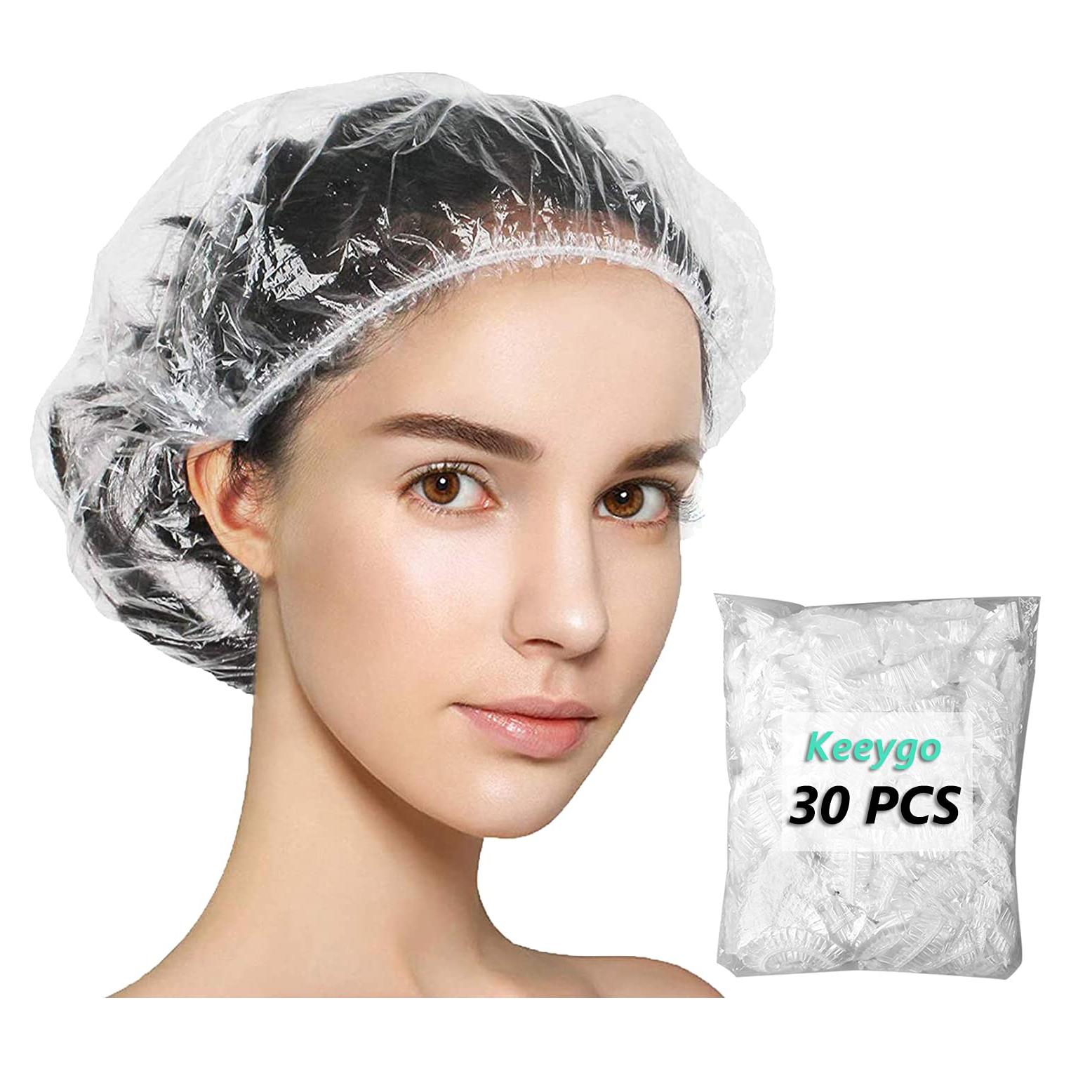 Gorros de Ducha Desechables Keeygo 30 PCS Transparentes