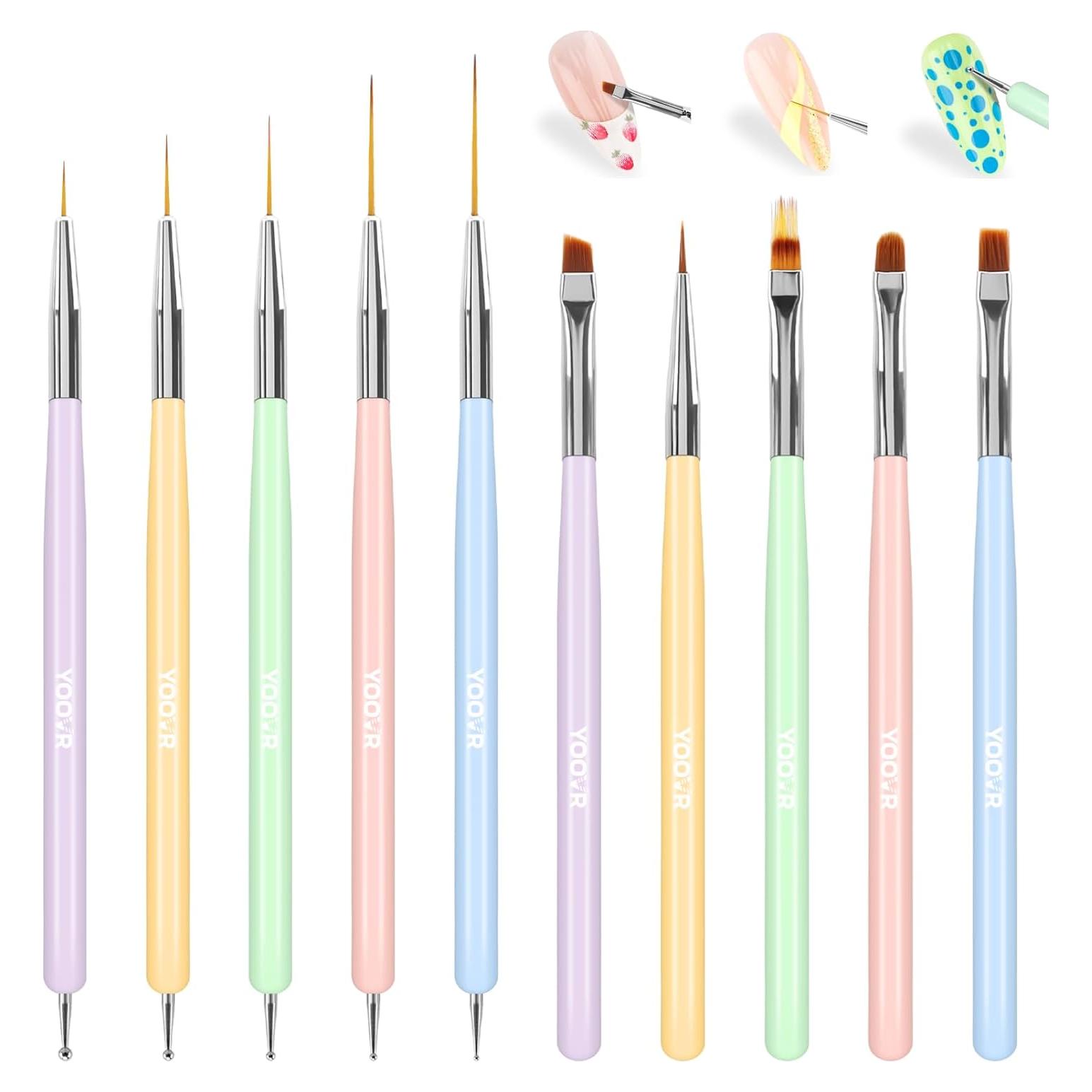 Juego de 10 Pinceles para Arte de Uñas YOOVR - Diseño Profesional
