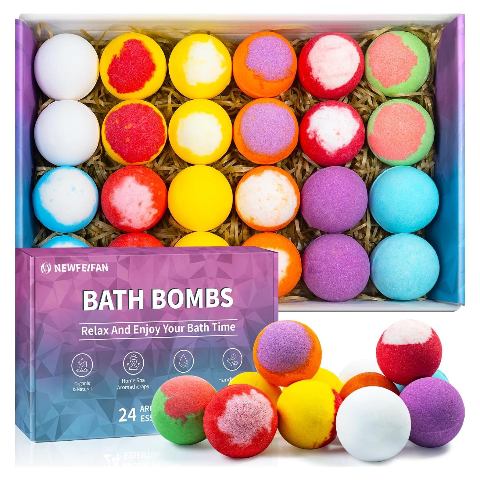 Set de 24 Bombas de Baño Aromáticas NEWFEIFAN - Hechas a Mano