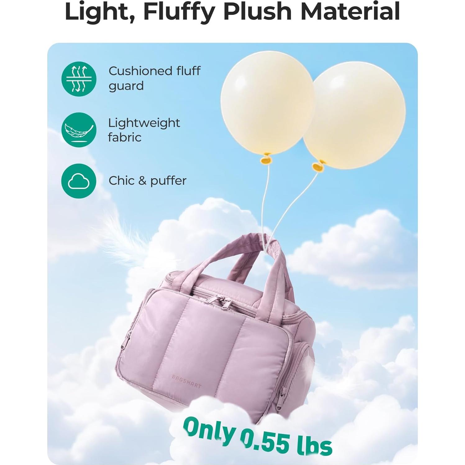 Neceser Grande BAGSMART Rosa para Maquillaje y Viaje 29x23x17cm