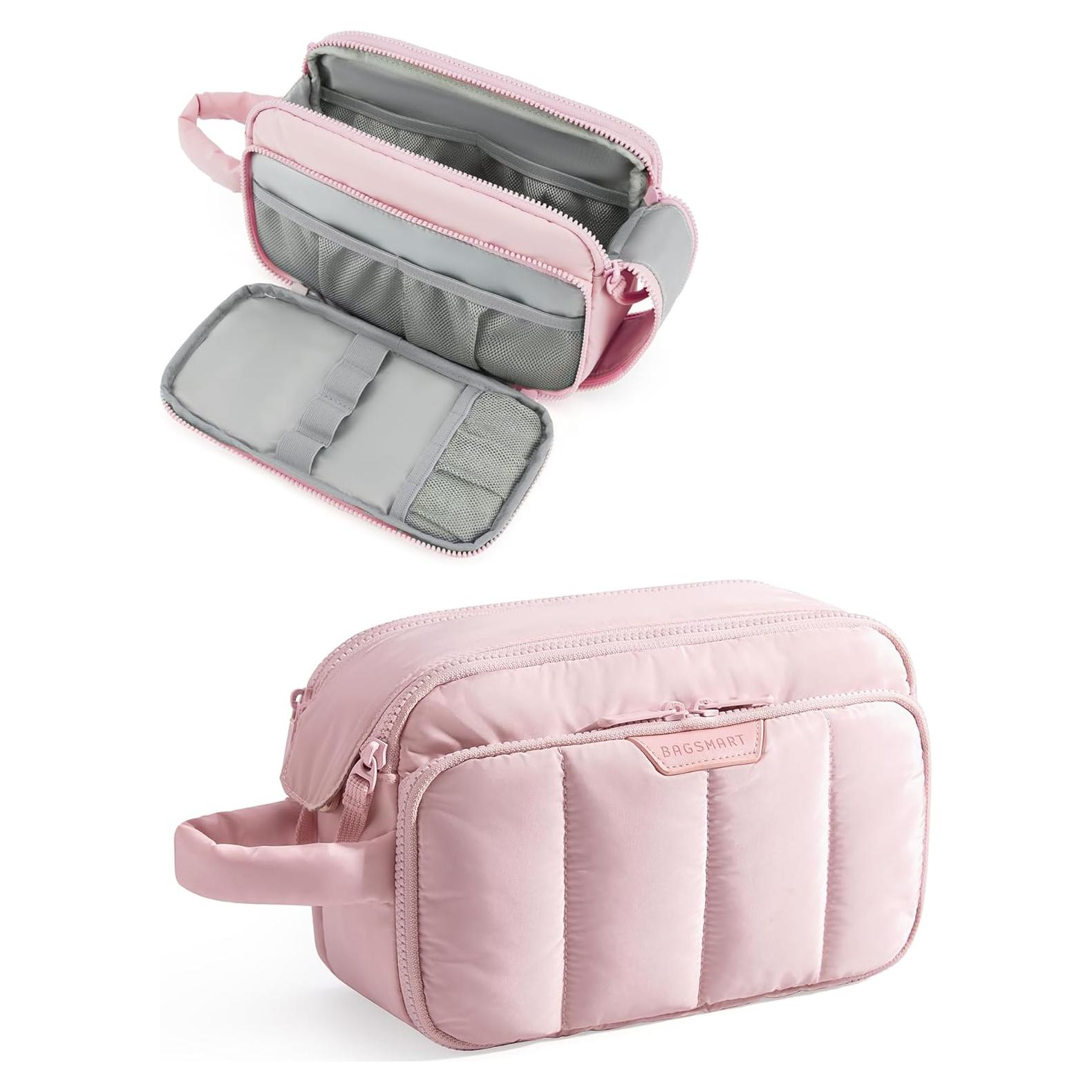 Organizador de Maquillaje de Viaje BAGSMART Rosa 25.5x15.5x10.5 cm