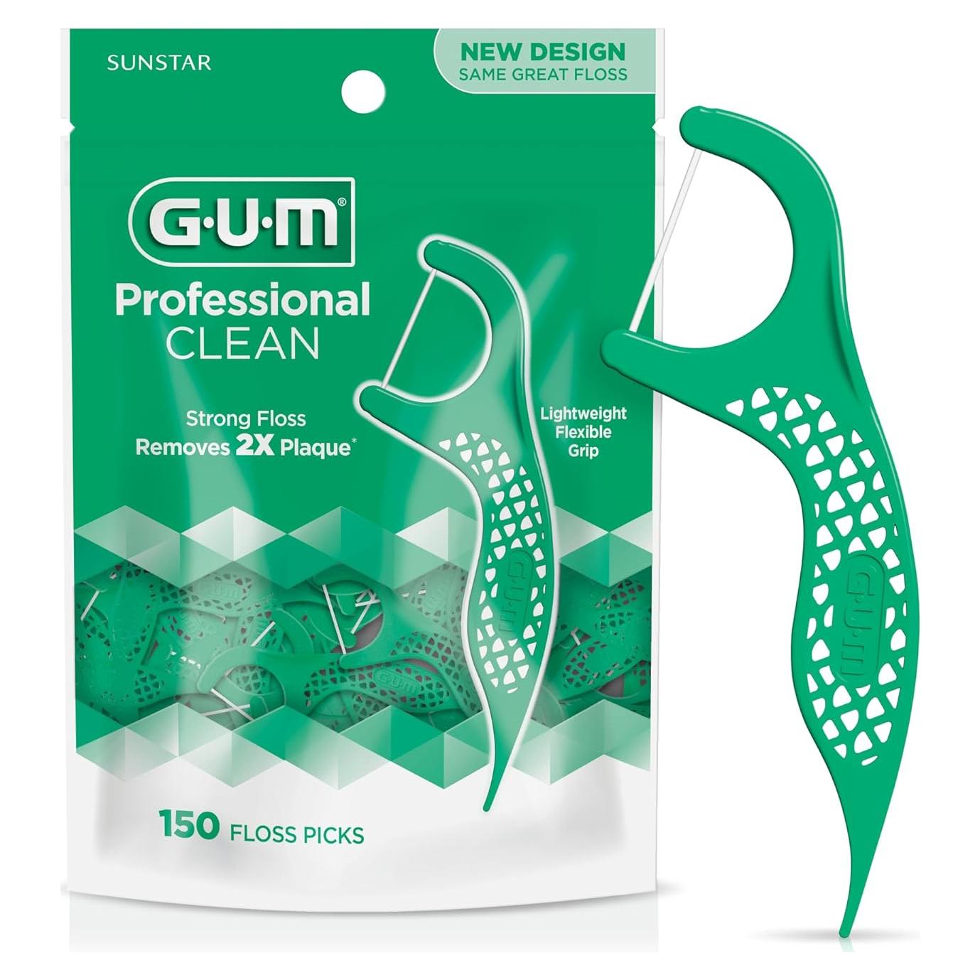 Palillos de Hilo Dental GUM Profesional 150 Unidades Menta