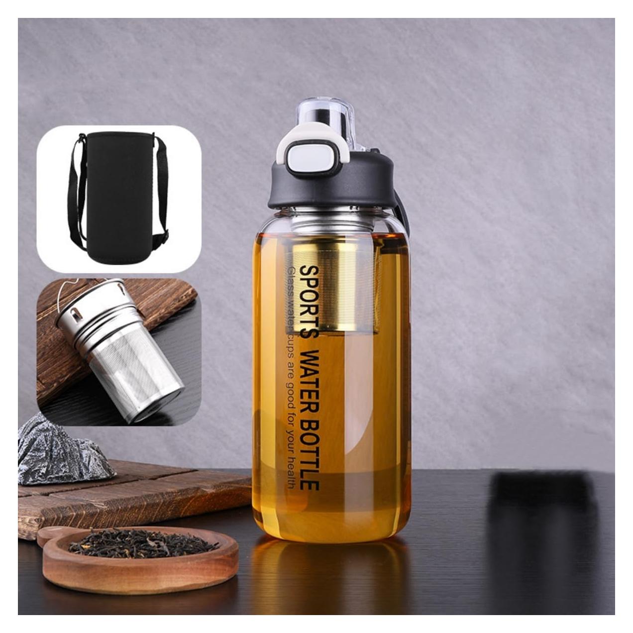 Botella de Infusor de Té de Vidrio Borosilicato 1L HOYUANSU