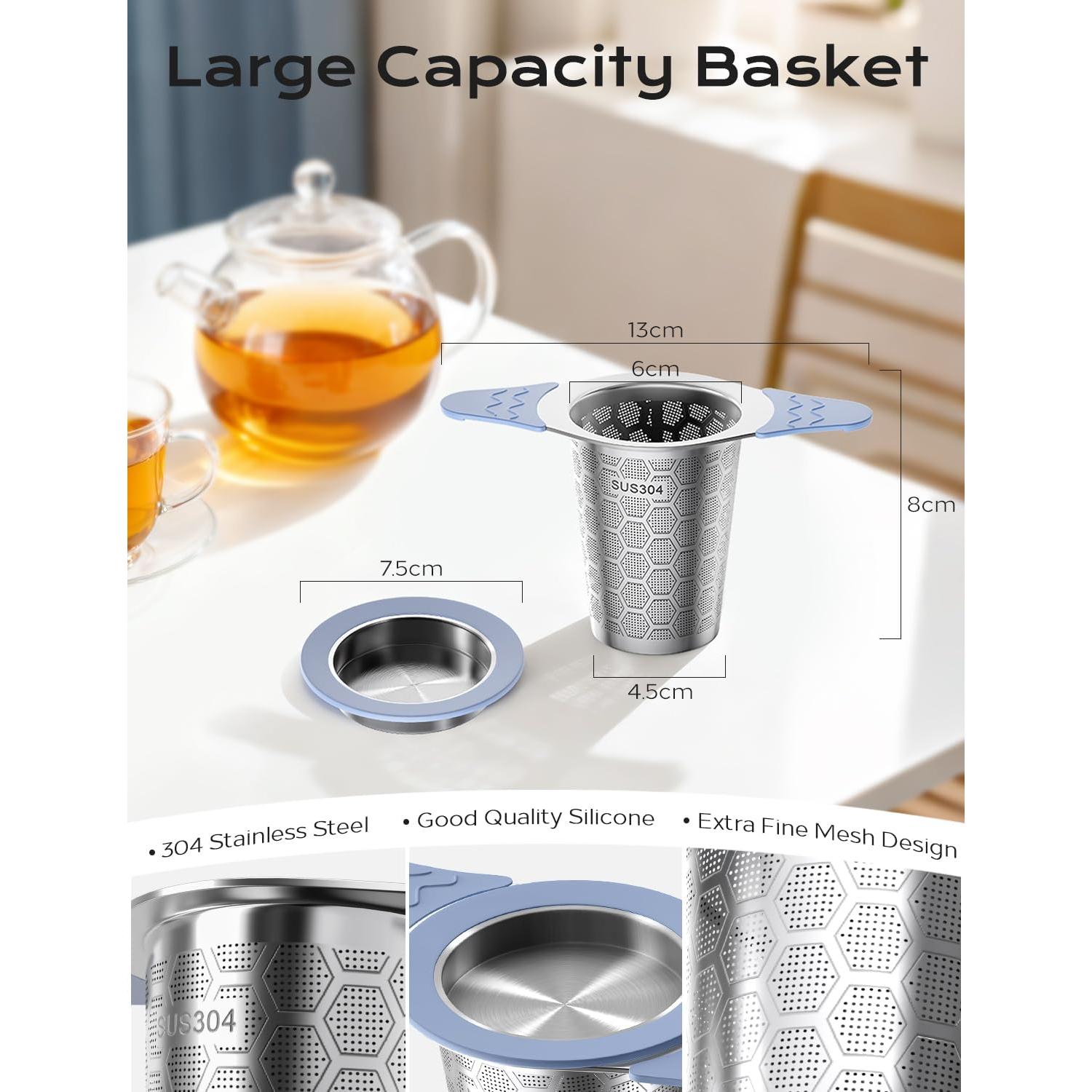 Infusor de Té CTIANWXY Acero Inoxidable con Mangos de Silicona