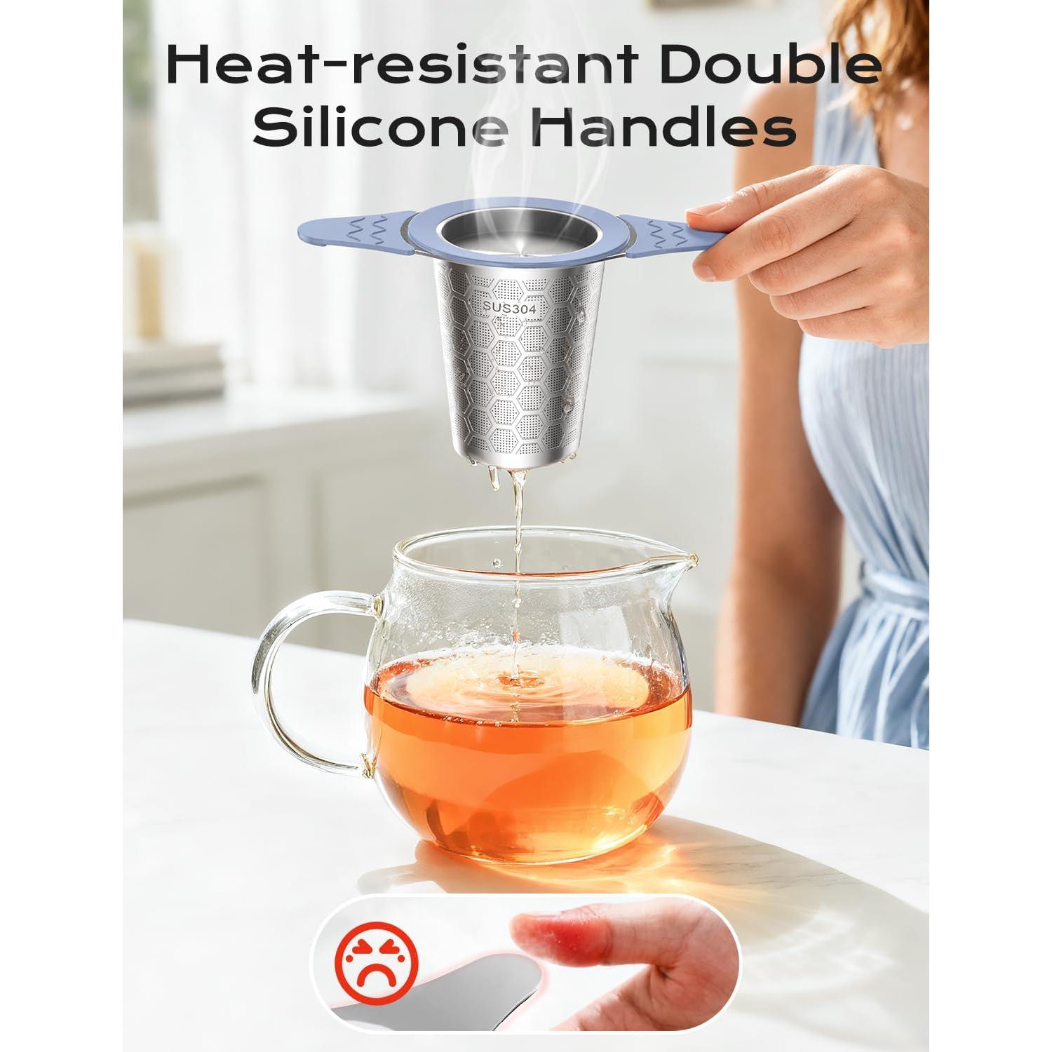 Infusor de Té CTIANWXY Acero Inoxidable con Mangos de Silicona