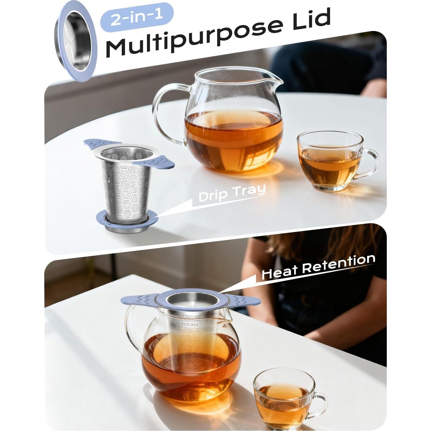 Infusor de Té CTIANWXY Acero Inoxidable con Mangos de Silicona