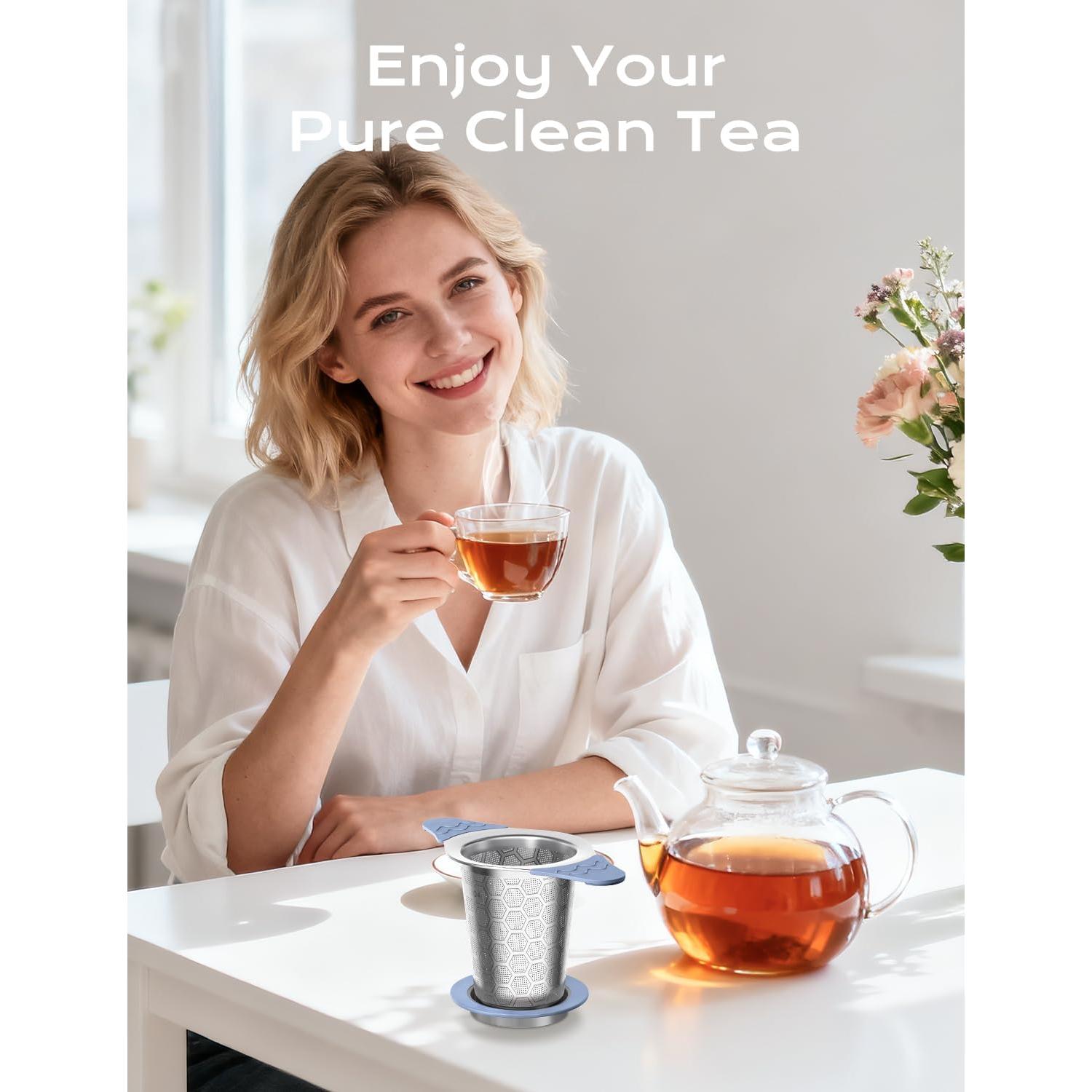 Infusor de Té CTIANWXY Acero Inoxidable con Mangos de Silicona