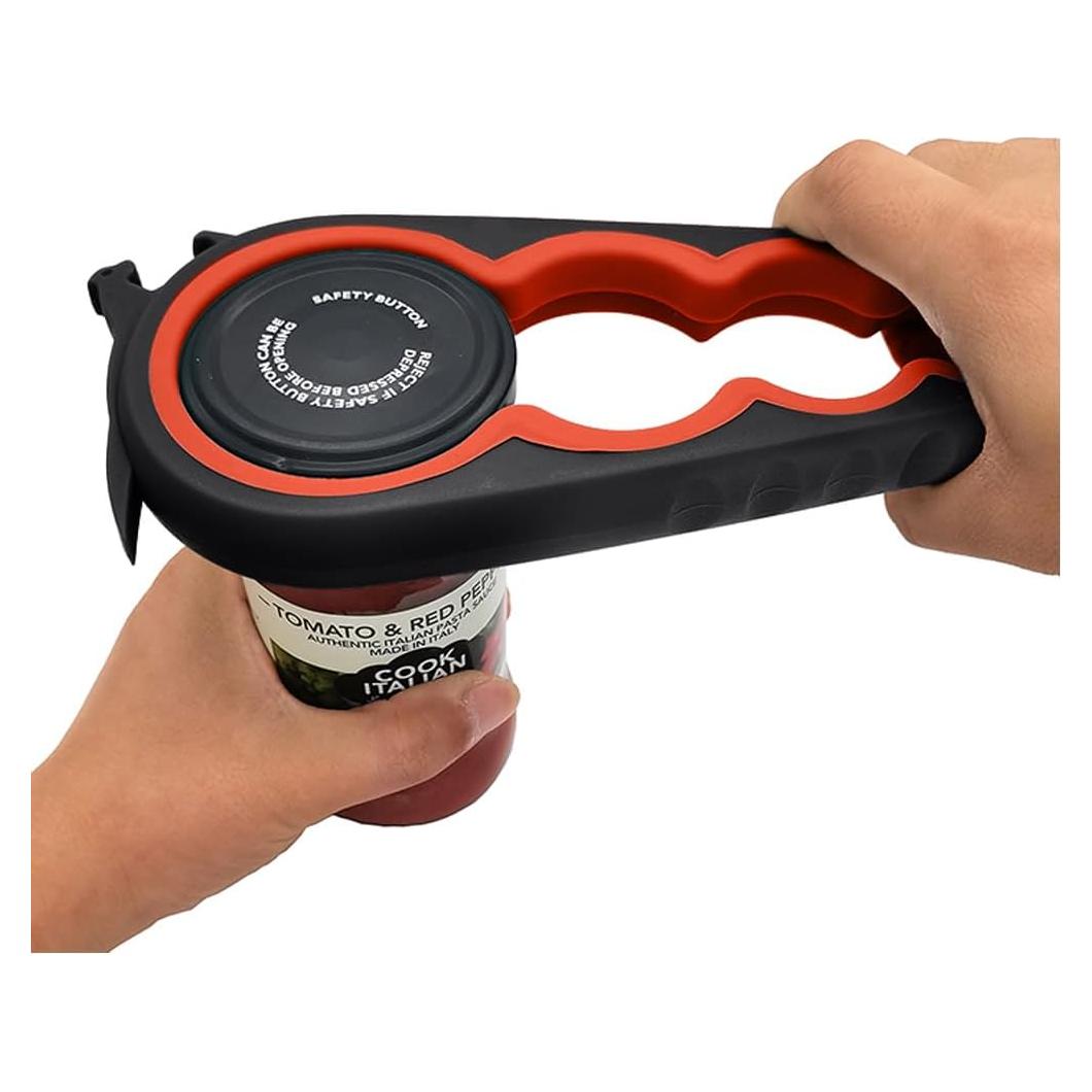 Abridor de Tarros Multifuncional Otstar 6 en 1 - Negro y Rojo