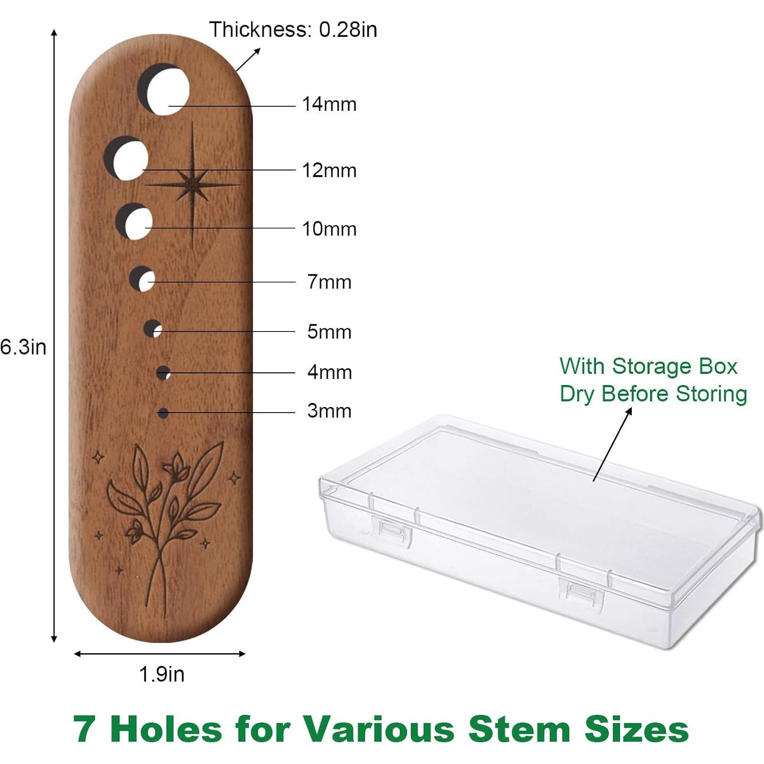 Deshojador de Hierbas de Madera de Nogal Negro 7 Agujeros