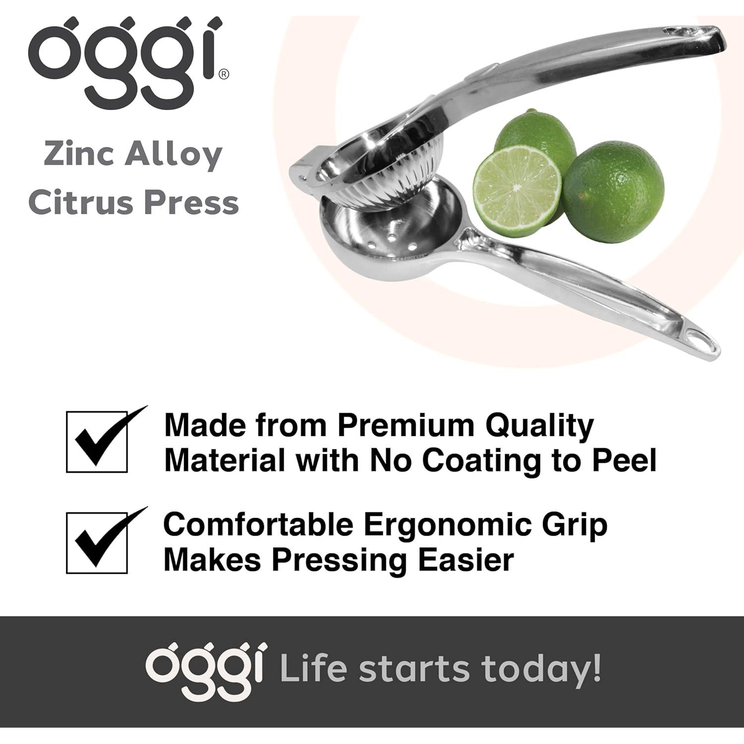 Prensa de Cítricos OGGI Manual de Zinc 390g Plata