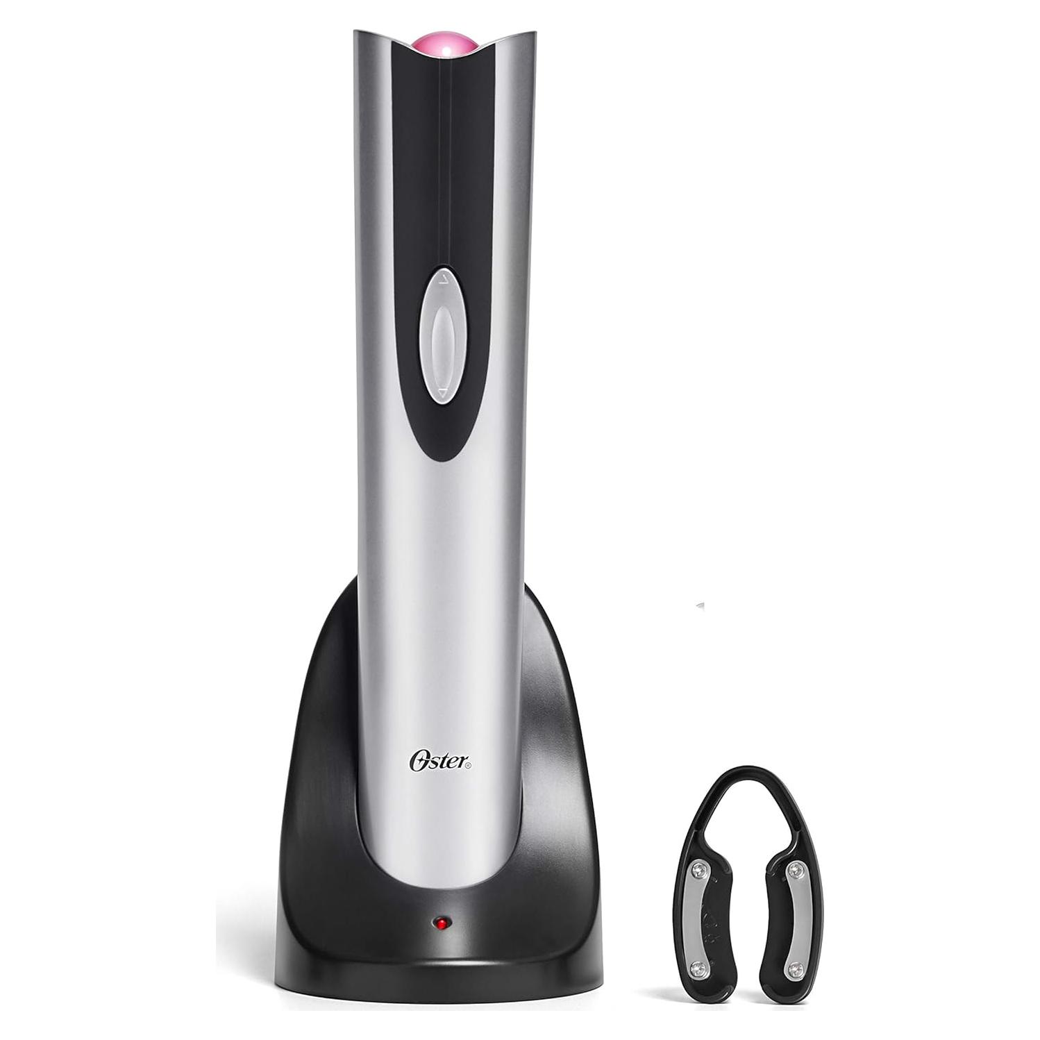 Abrebotellas de Vino Eléctrico Inalámbrico Oster Plata