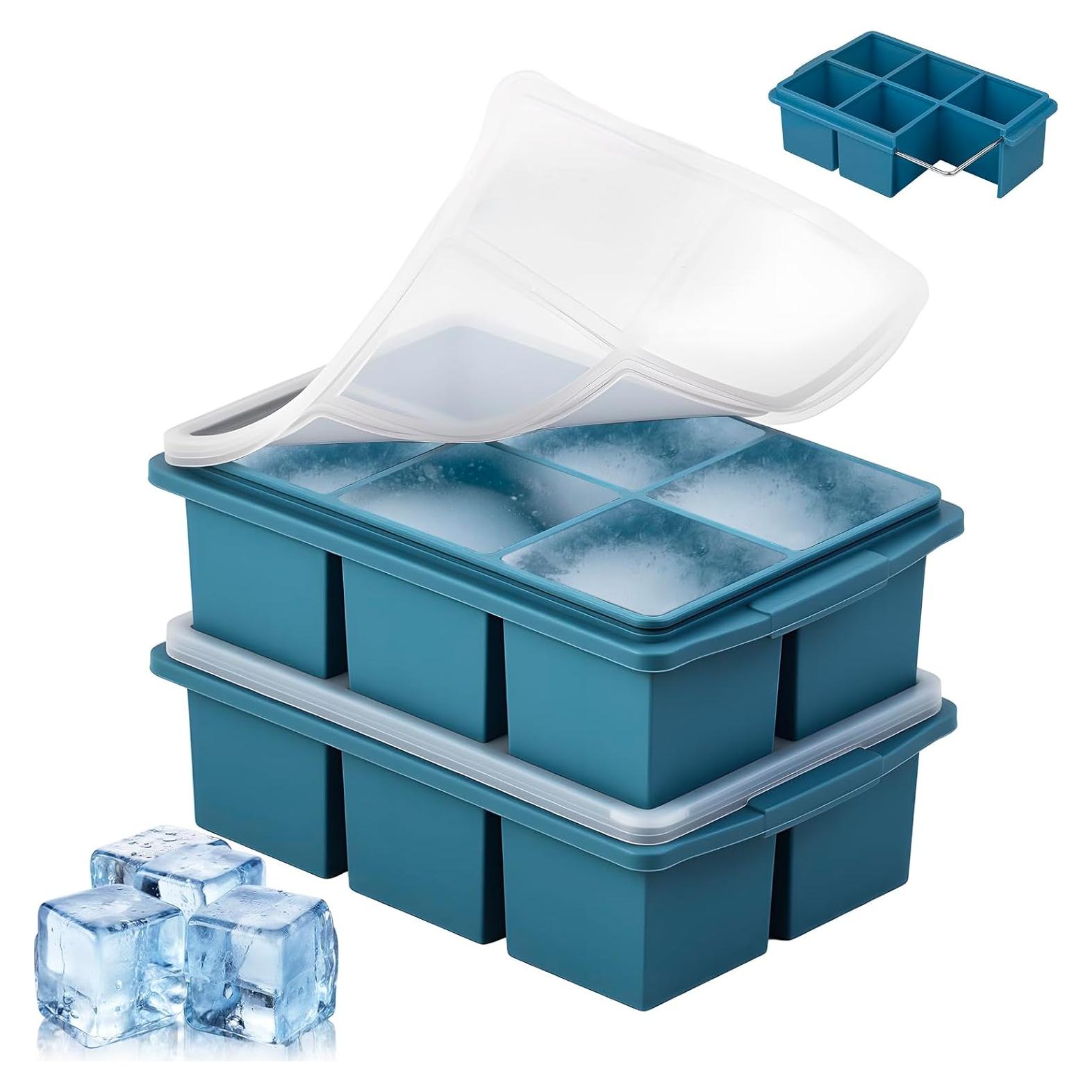 Bandejas de Hielo Grandes OAOZFWY - Silicona 2 Pulgadas 2 Piezas