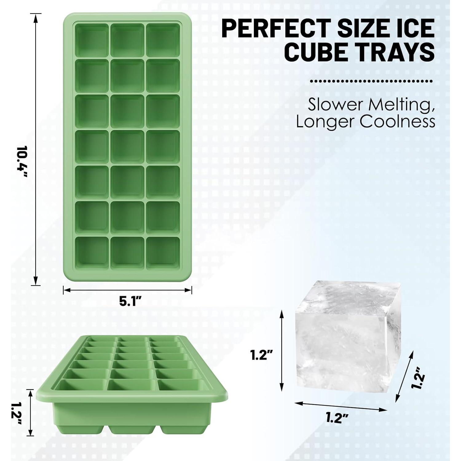 Bandejas de Hielo de Silicona Xyuetia 42 Cubos Apilables Verde