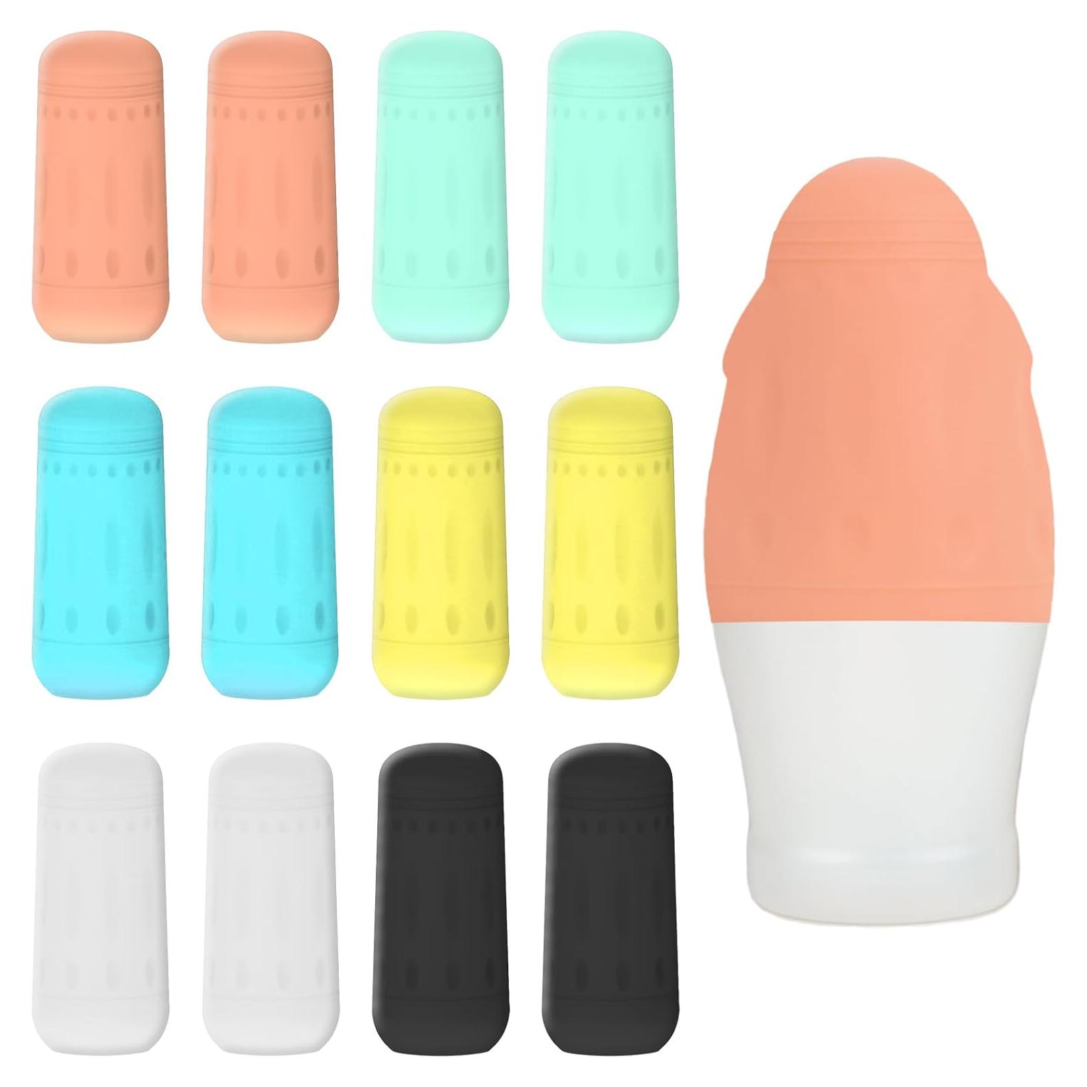 12 Fundas de Silicona para Botellas de Viaje - 6 Colores