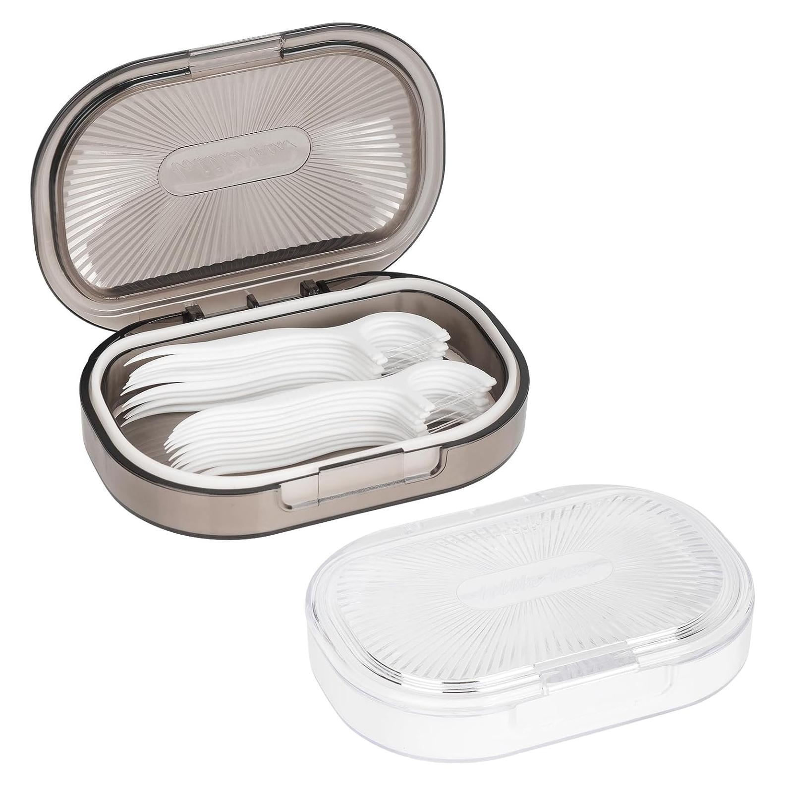 Organizadores de Hisopos de Algodón Adorila - 2 Piezas Portátiles