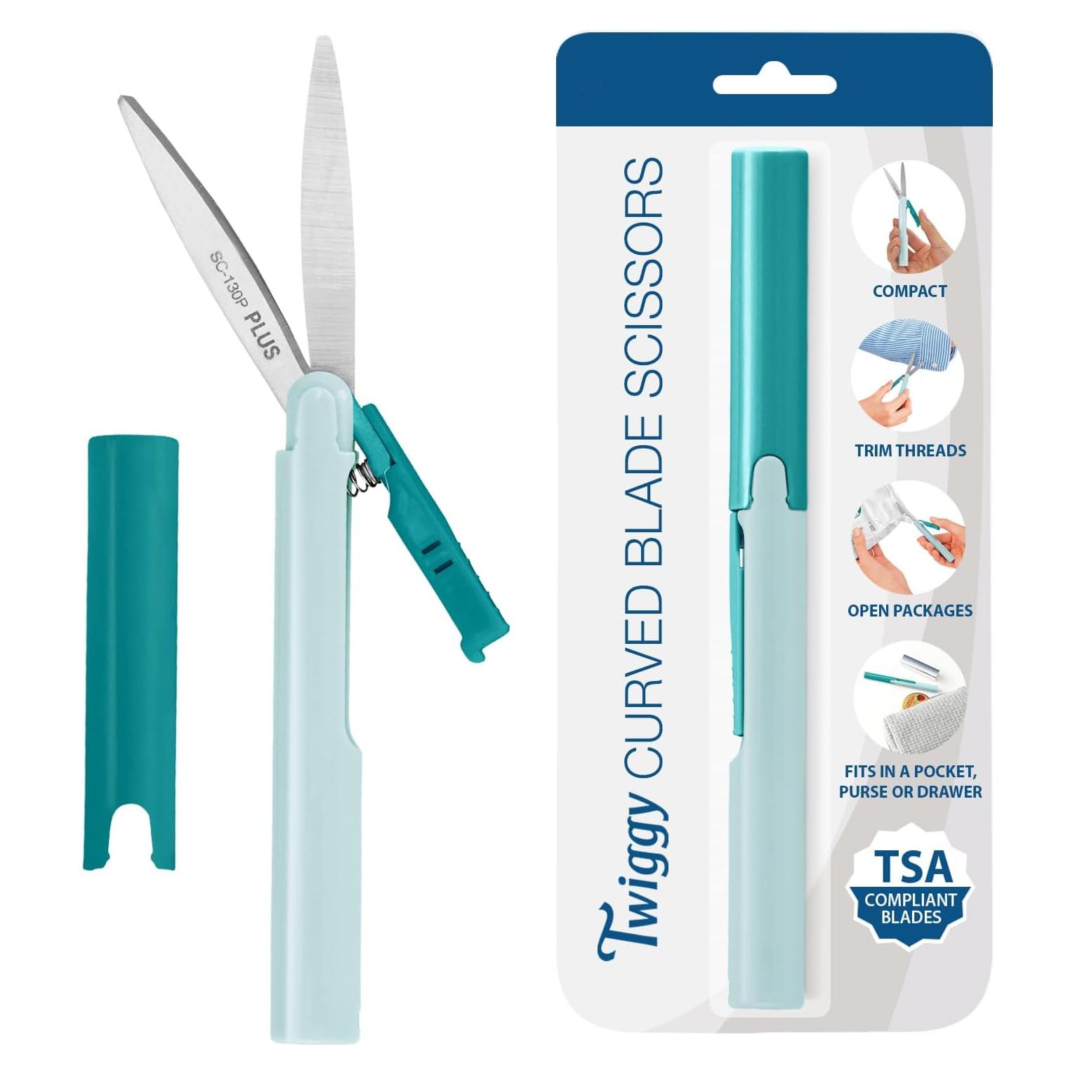 Tijeras Twiggy Compactas TSA PLUS Turquesa Antiadherentes
