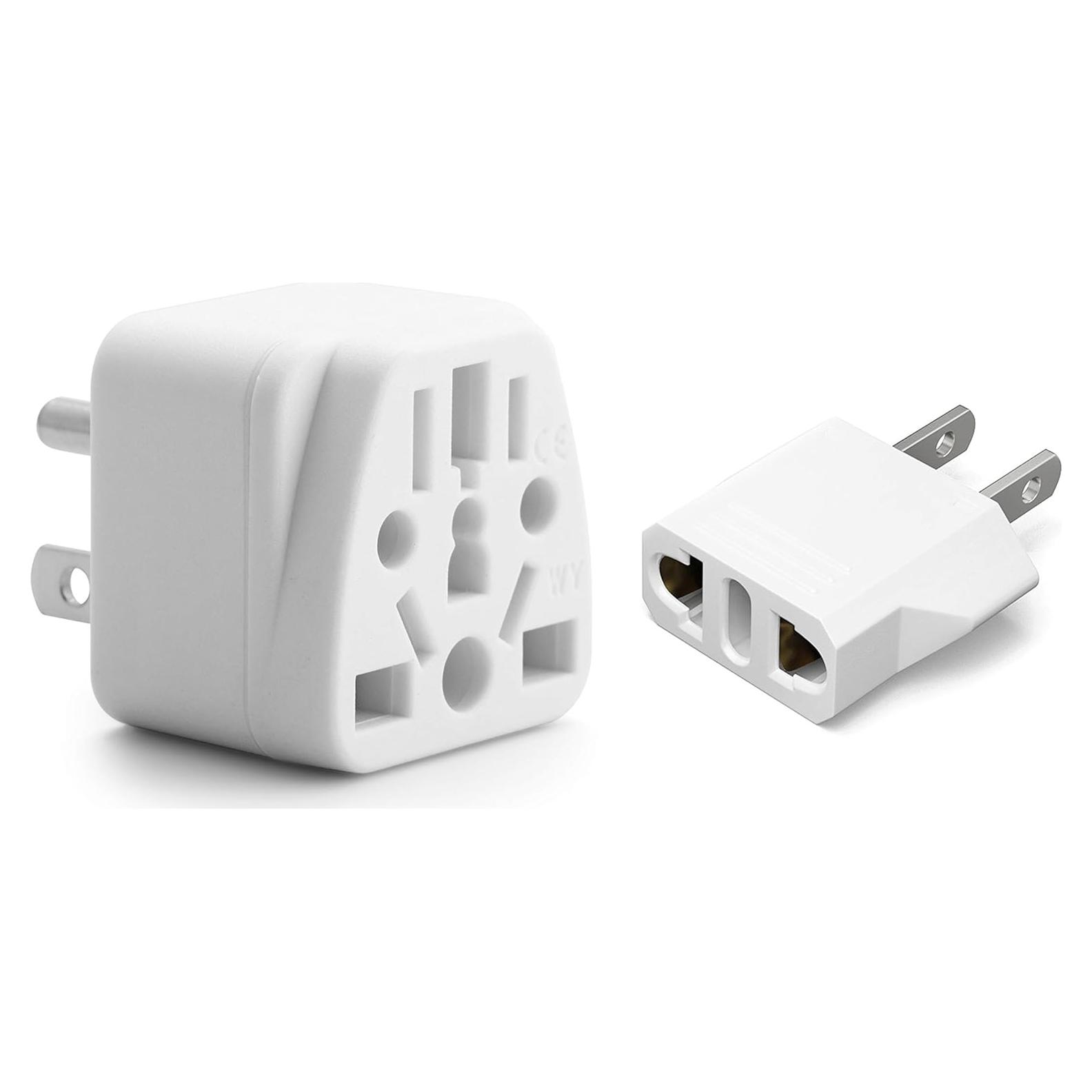 Adaptador de Enchufe de Viaje Unidapt Tipo A y B Blanco