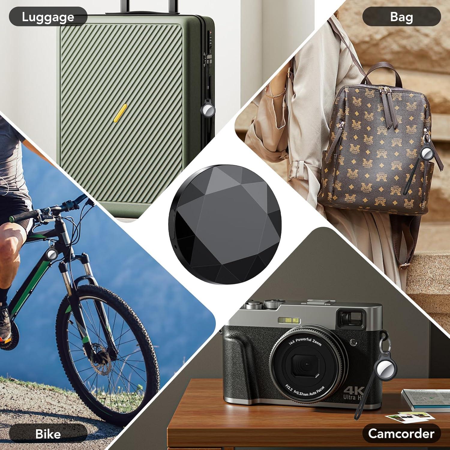 Etiquetas de Seguimiento QCOQ Air - Paquete de 4 Negro, Bluetooth